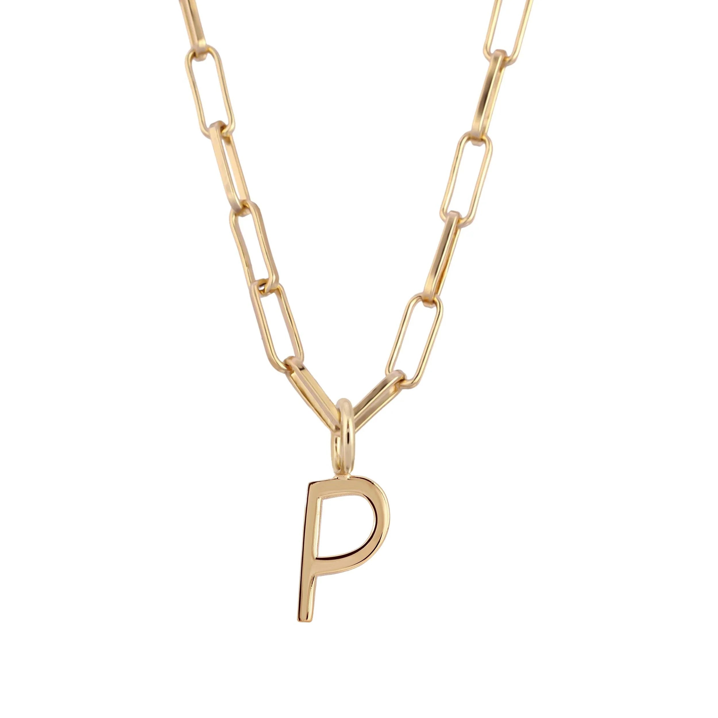 Essential Letter Charm Necklace - GOLD / P / 16’’ - Charm Necklaces