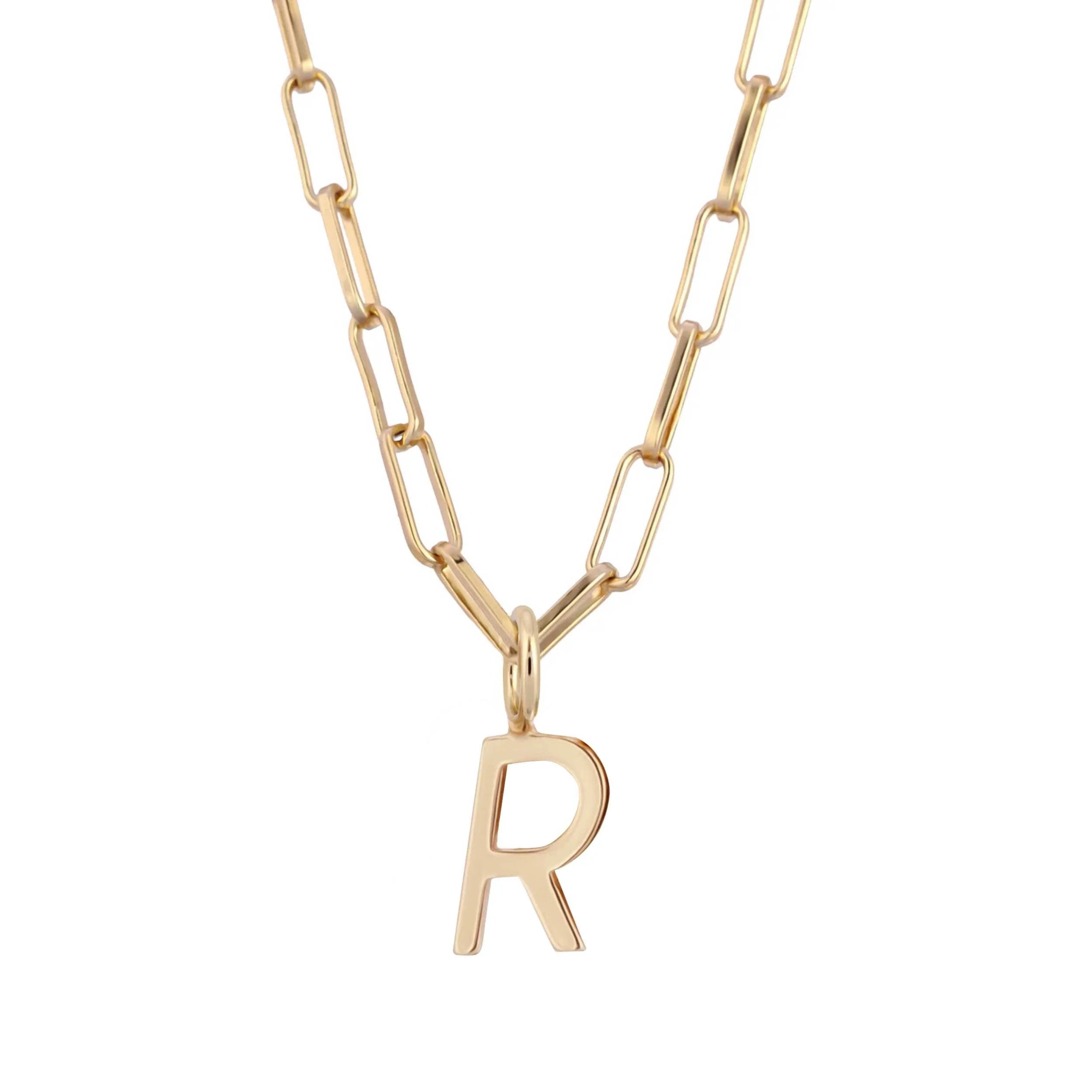 Essential Letter Charm Necklace - GOLD / R / 16’’ - Charm Necklaces