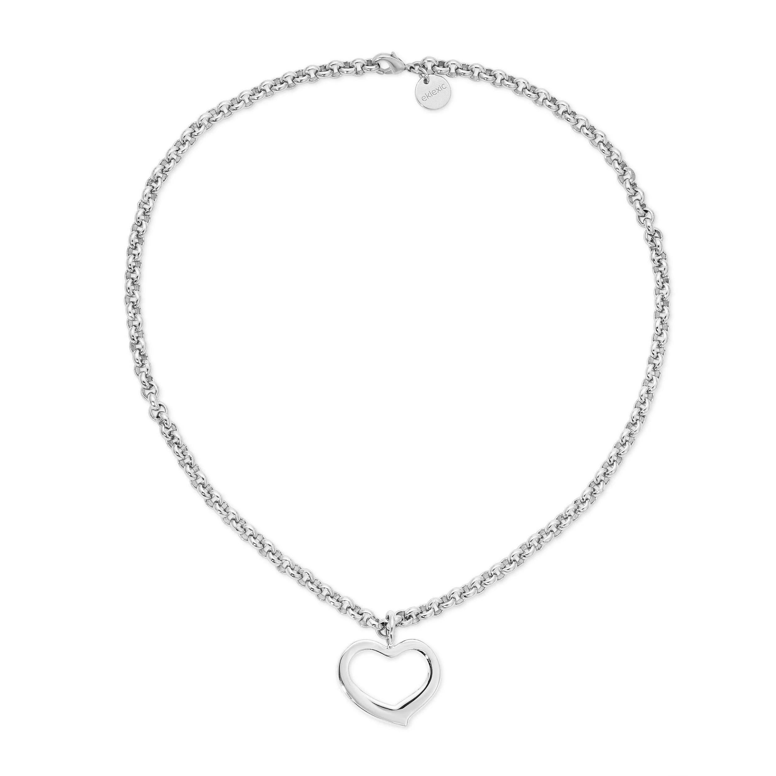 Silver heart pendant necklace from Haley Open Heart Pendant Necklace product