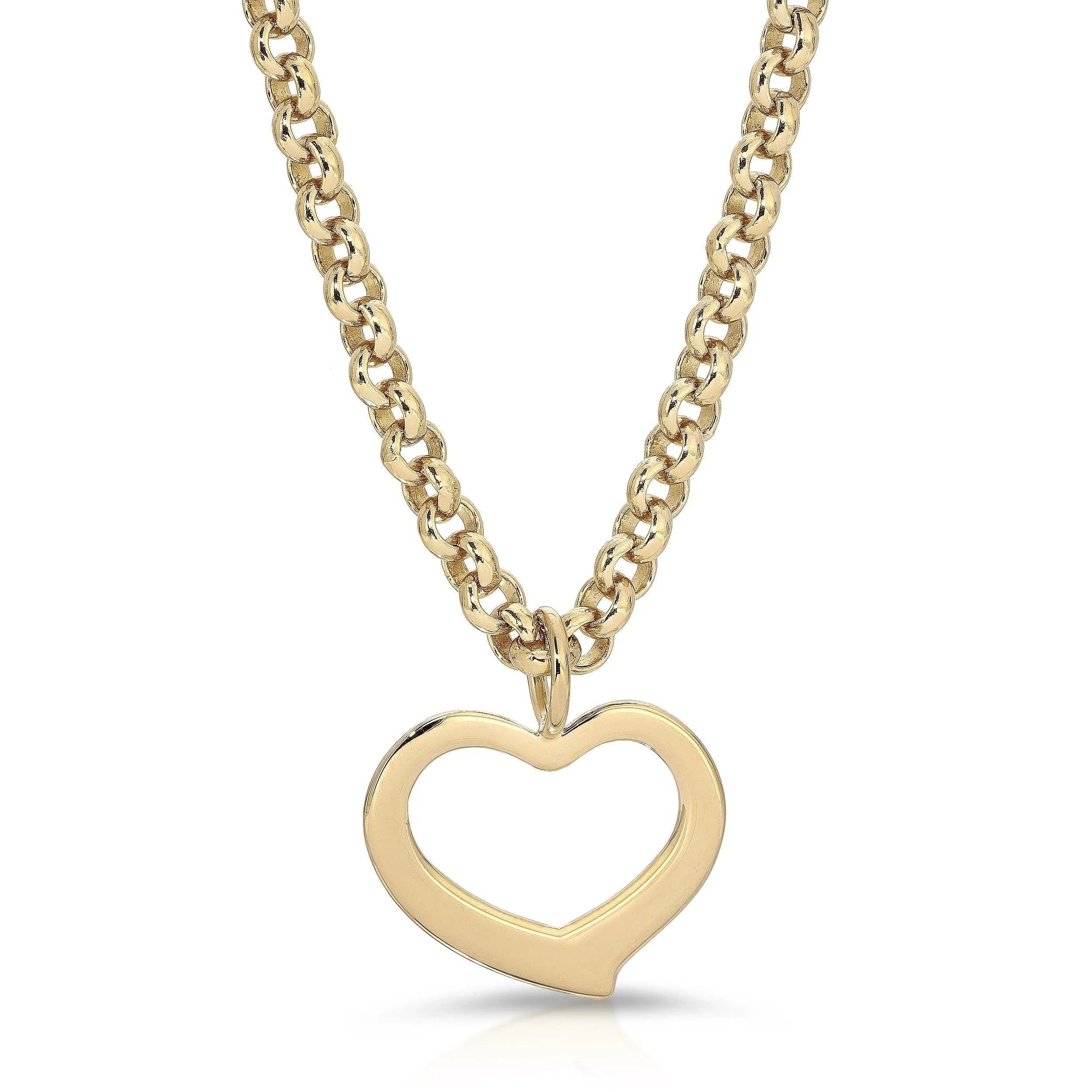Gold chain necklace with open heart pendant from Haley Open Heart Pendant Necklace collection