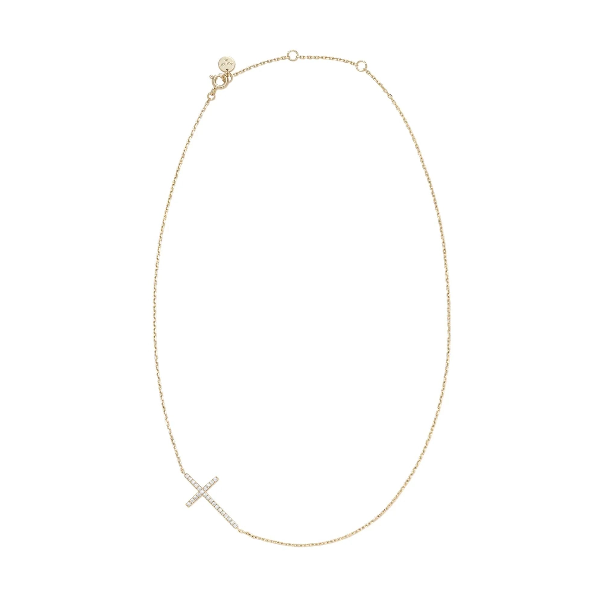 Horizontal CZ Cross Necklace