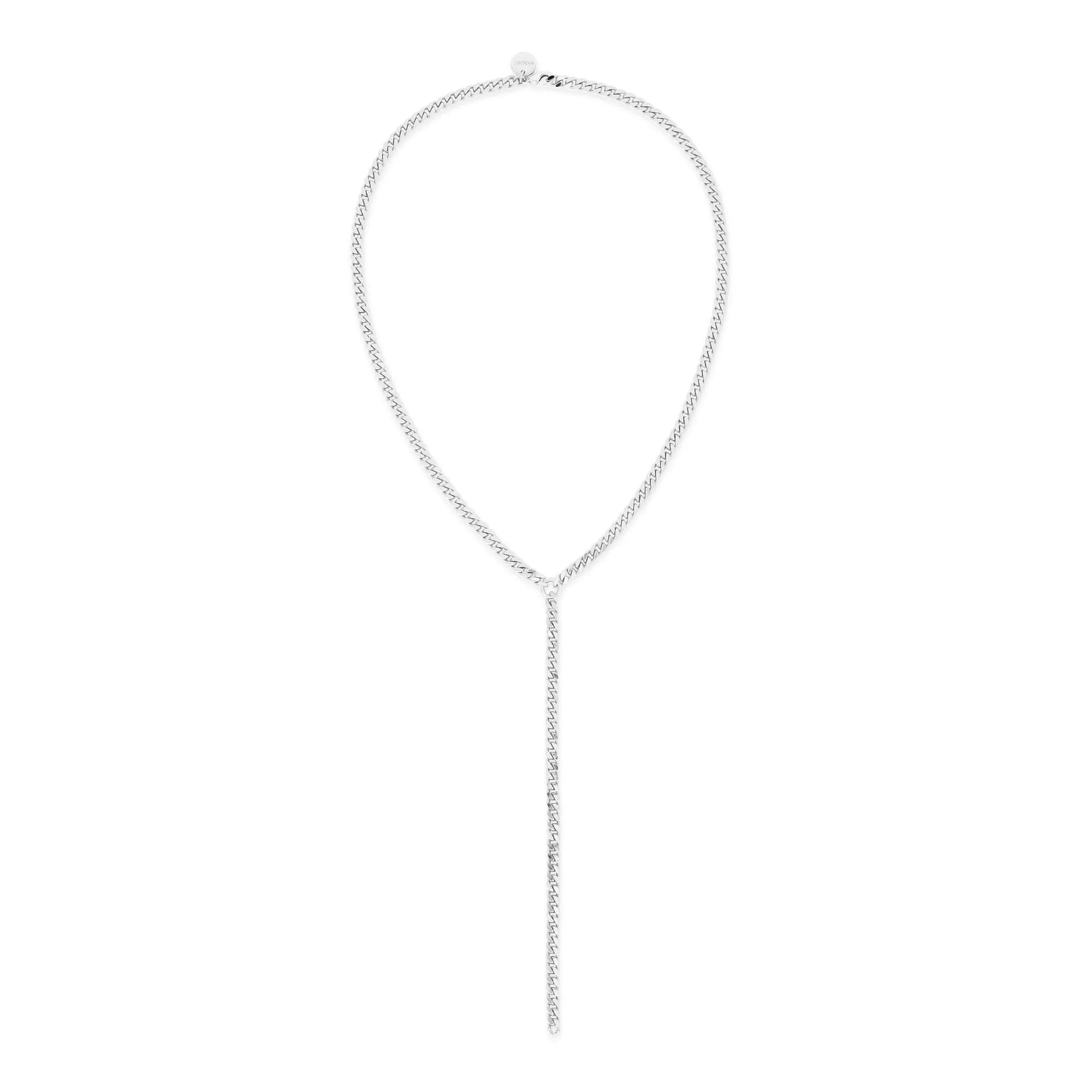 Silver Y-shaped Necklace from Micro Link Curb Chain Lariat collection