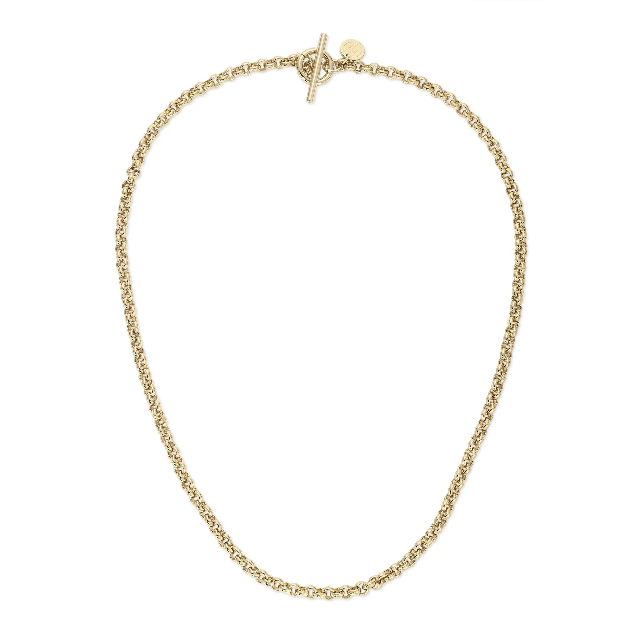 Gold chain necklace with toggle clasp from Micro Royal Rolo Chain collection