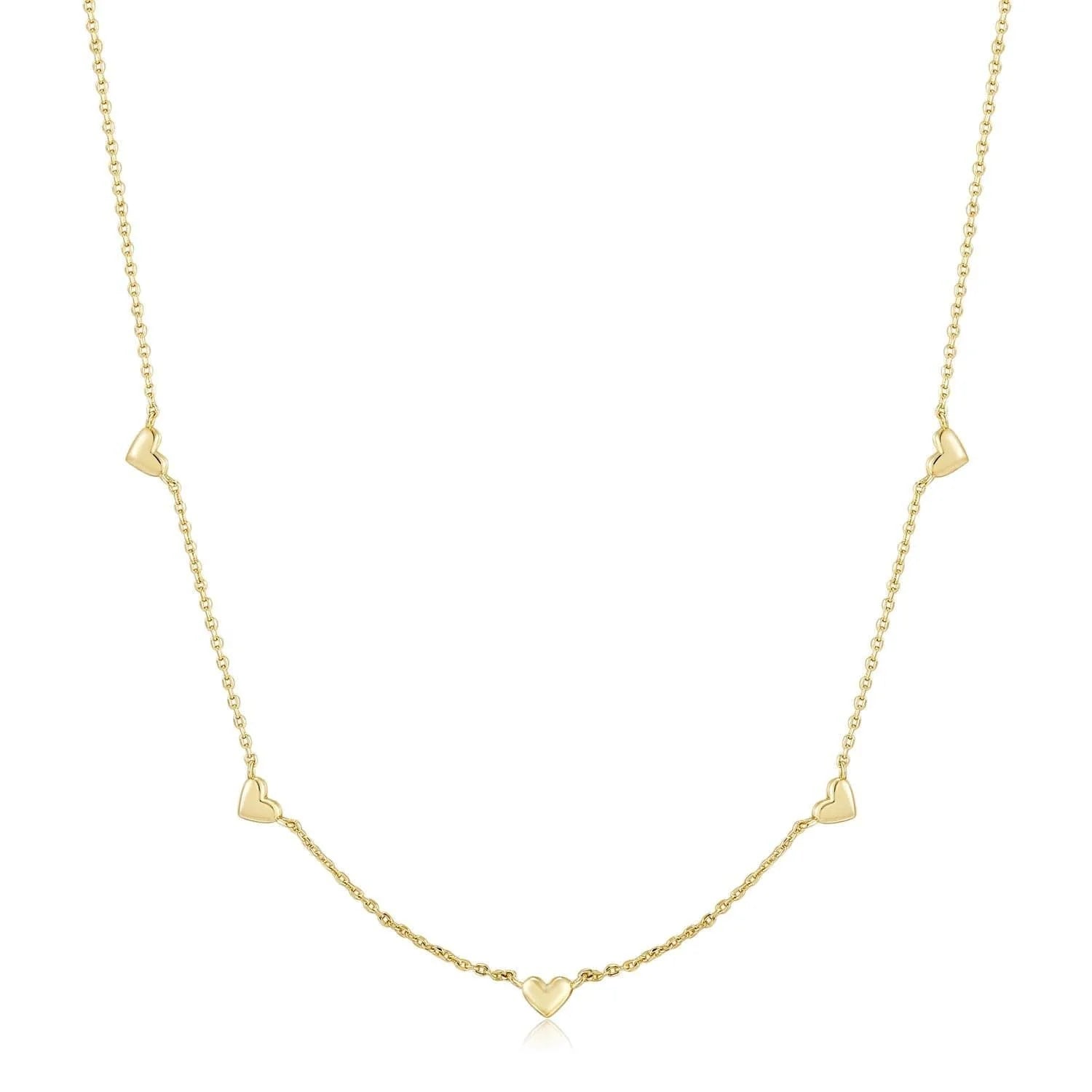 Gold heart pendant necklace from the Multi Micro Heart Necklace collection