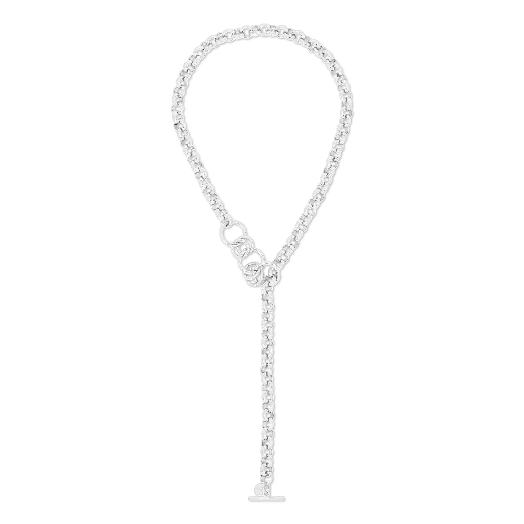 Silver chain necklace with toggle clasp from Royal Toggle Convertable Lariat Necklace