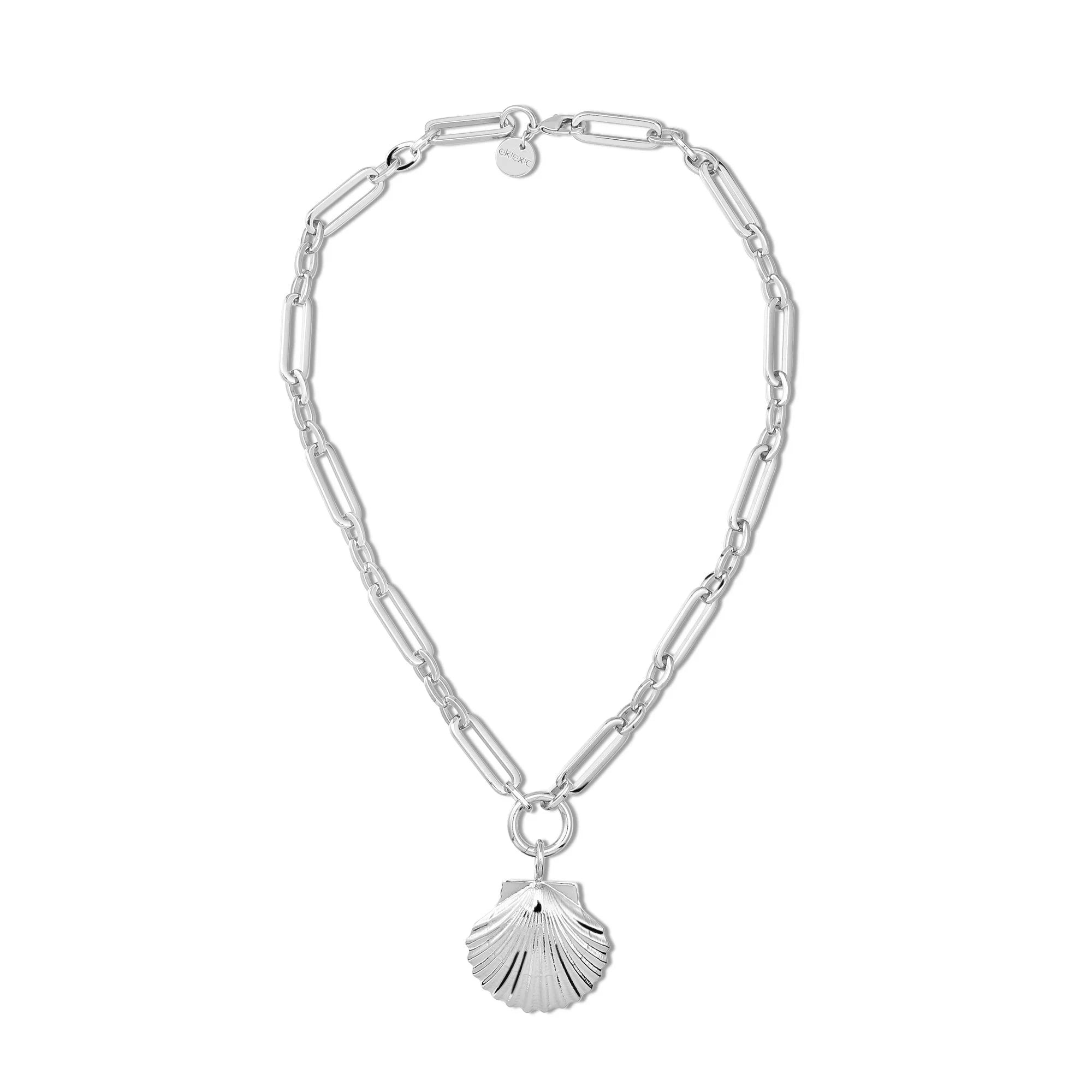 Silver chain necklace with seashell pendant for the Shelly Necklace product