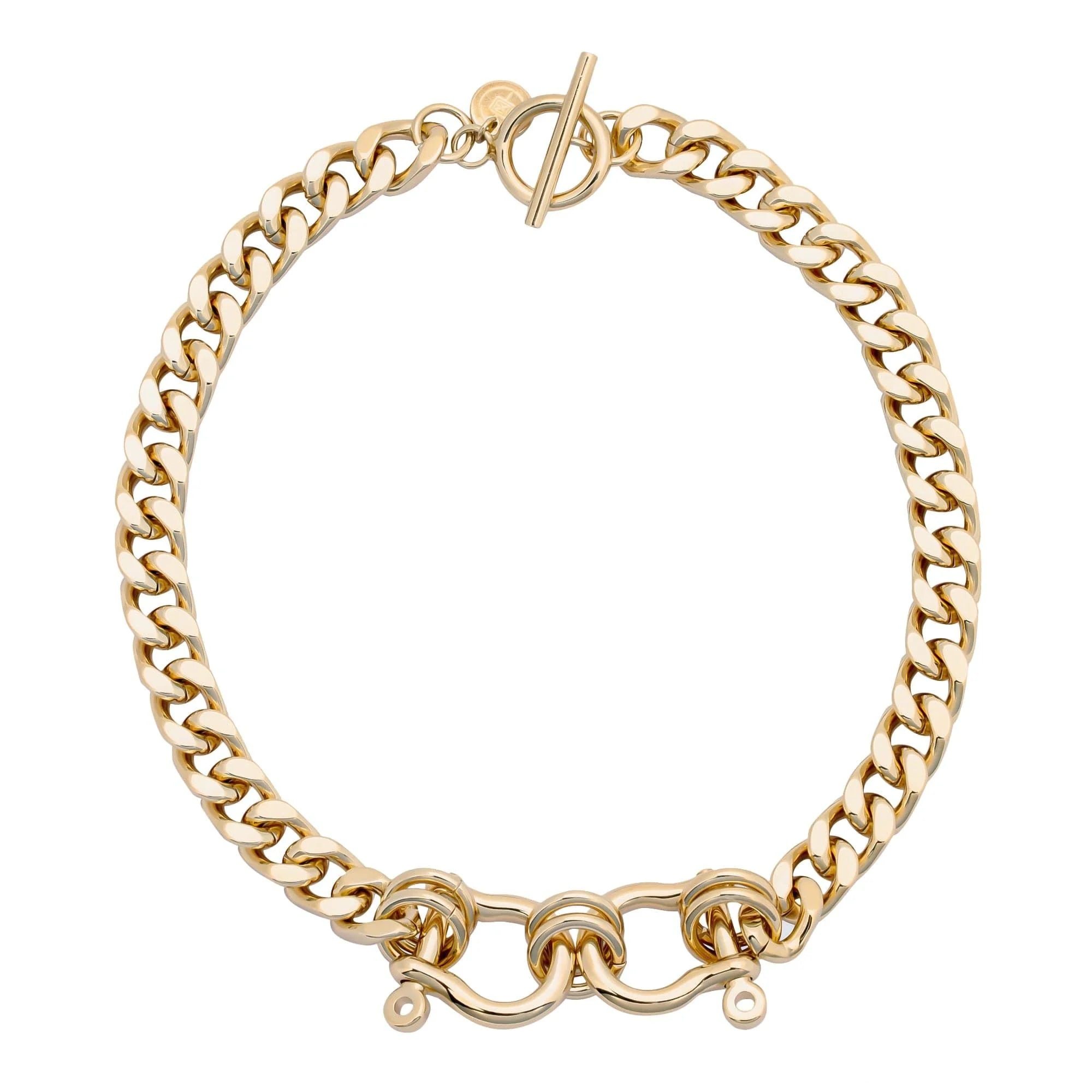 Skye Necklace with gold-toned chain link design perfect for trendy look