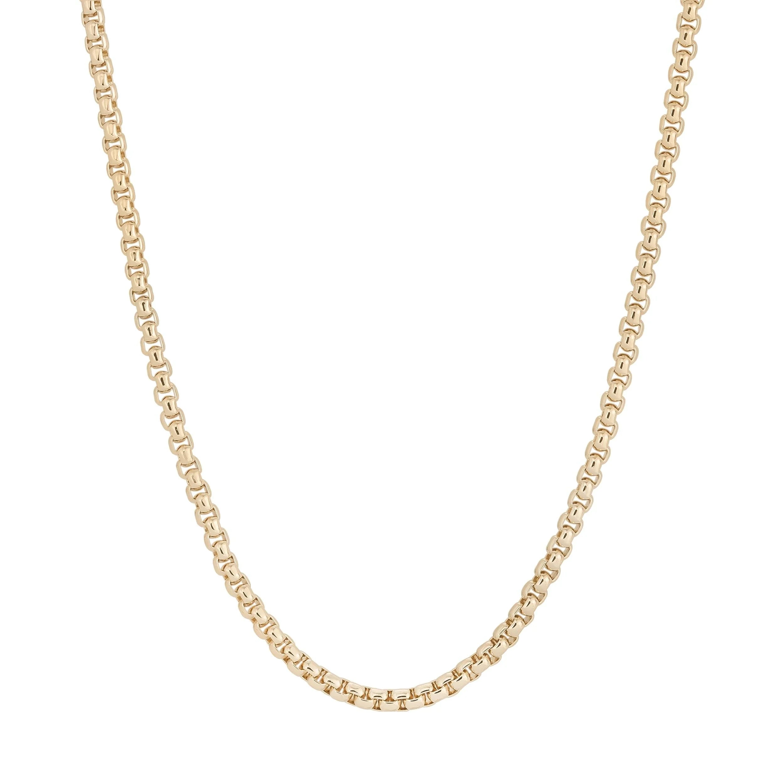 Gold-toned Thin Luciana Box Chain Necklace for a sleek stylish look