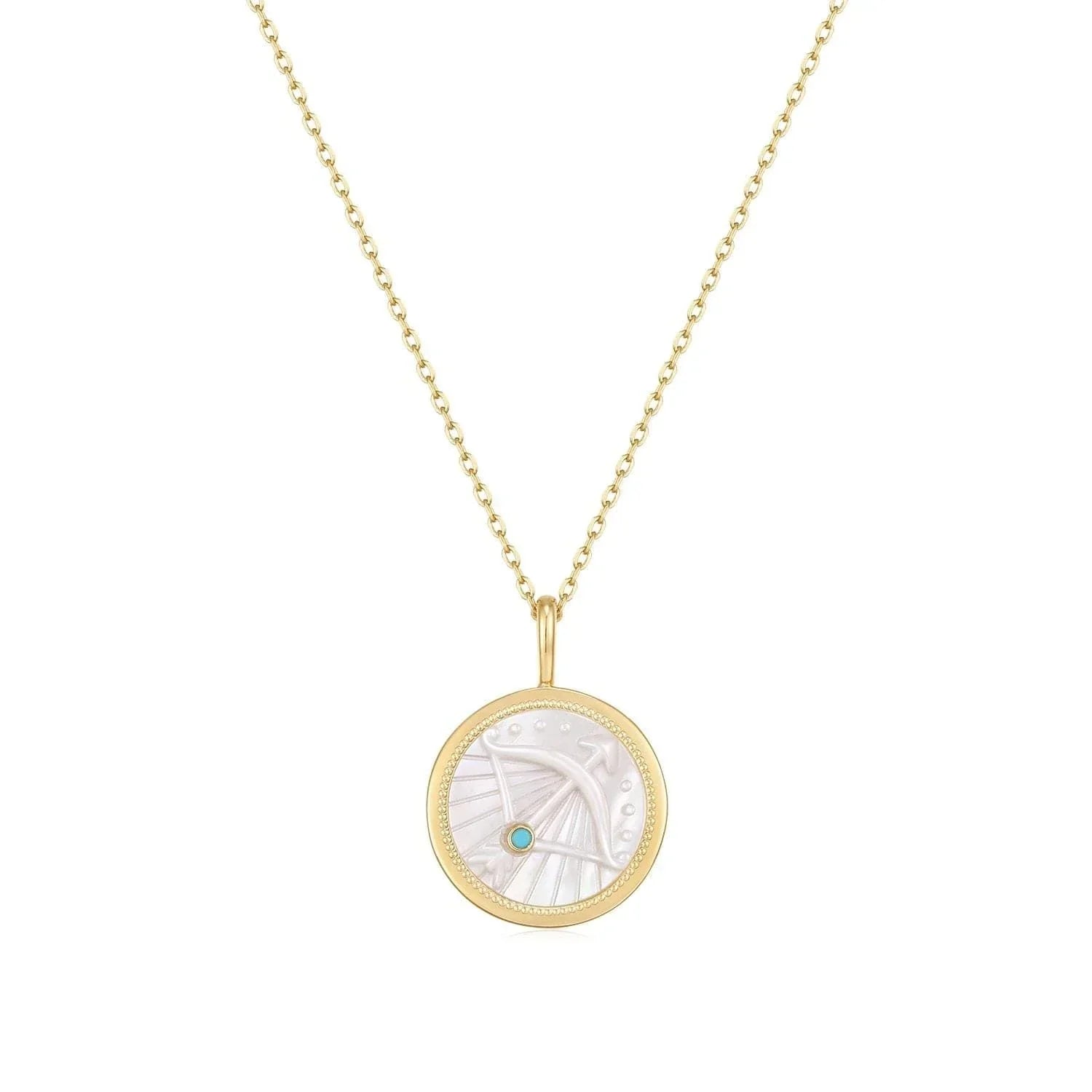 Gold necklace with Sagittarius pendant from Zodiac Sagittarius Mother Of Pearl collection