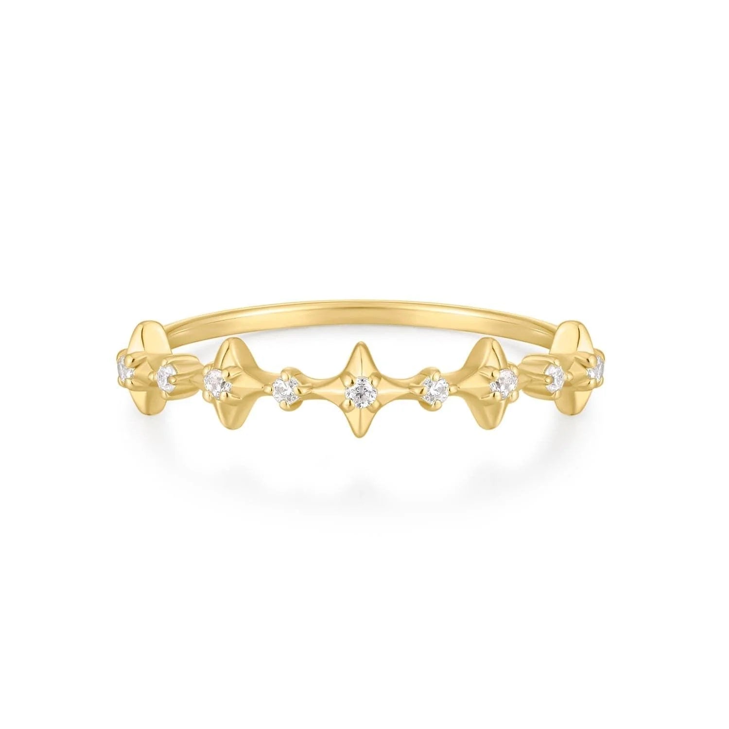 Gold Twinkle CZ Ring with sparkling diamond accents for a stylish look