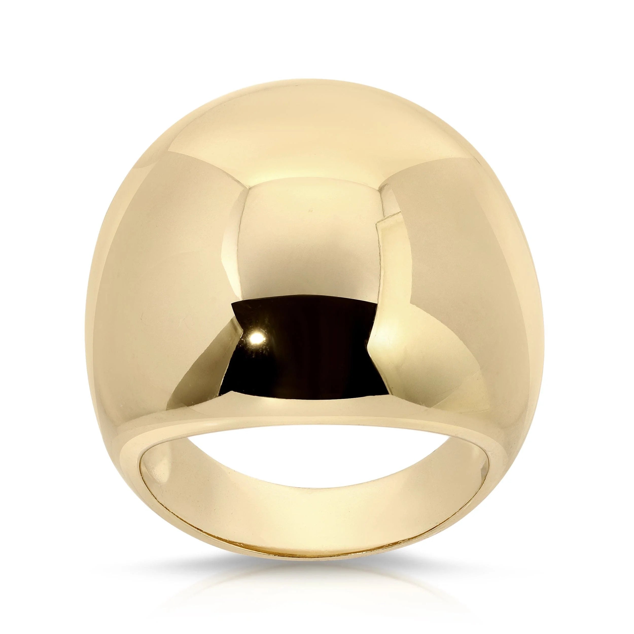 Polished yellow gold dome ring from XL Domed Ring collection