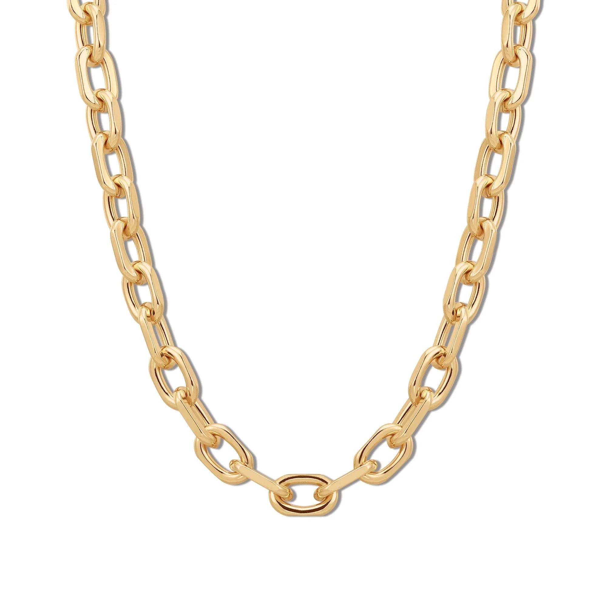 Gold chain necklace displayed as Lennon Necklace jewelry accessory