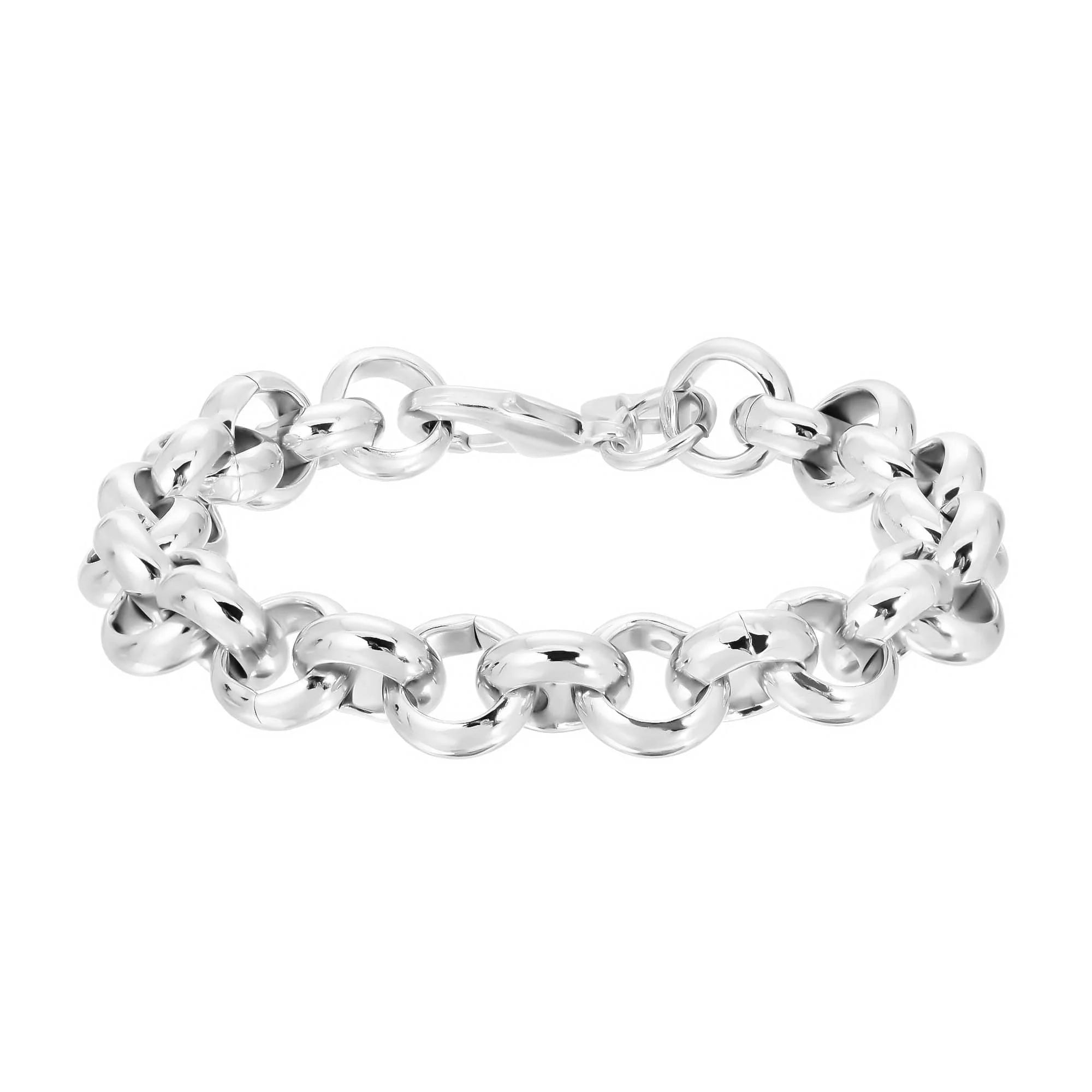 Men’s Royal Bracelet with silver chain and recycled brass plating for a rhodium-silver look