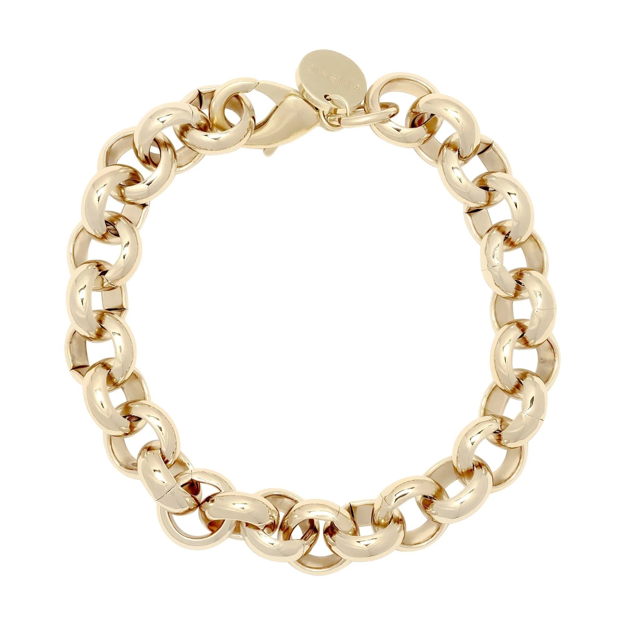 Men’s Royal Bracelet featuring gold chain-link design with recycled brass plating and rhodium-silver finish