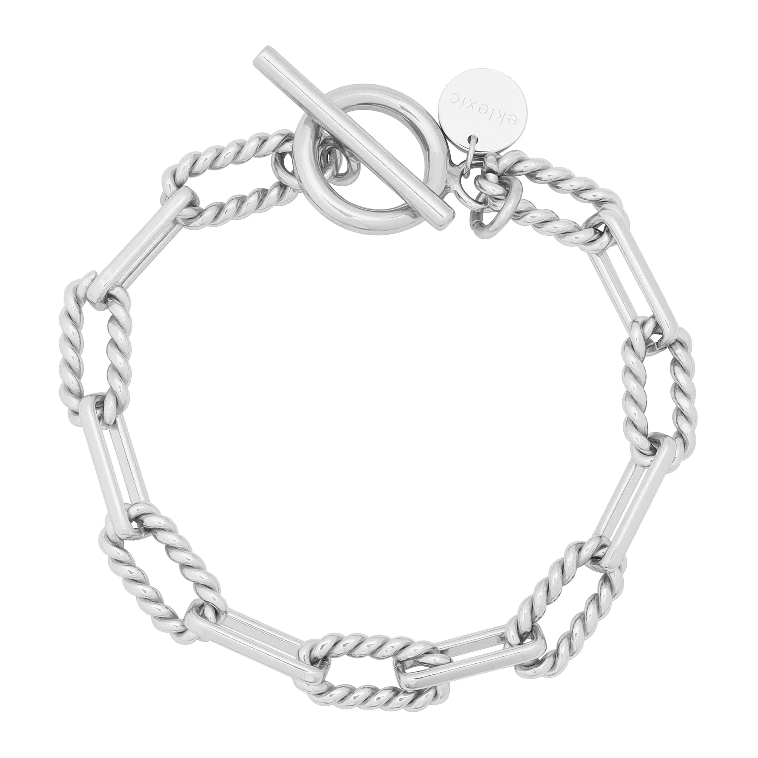 Silver chain-link bracelet with toggle clasp from Enzo Toggle Chain Bracelet collection