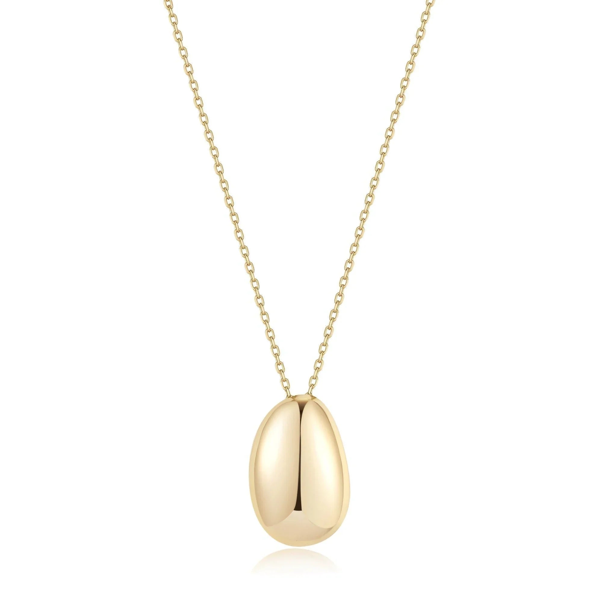 Harmony Pebble Pendant Necklace - 14k Gold Plated Sterling Silver - Pendant Necklaces