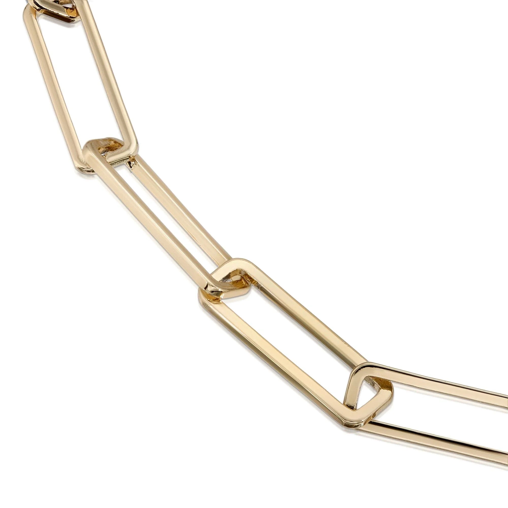 Gold-toned Large Rectangle Link Chain with recycled brass chain and protective coating