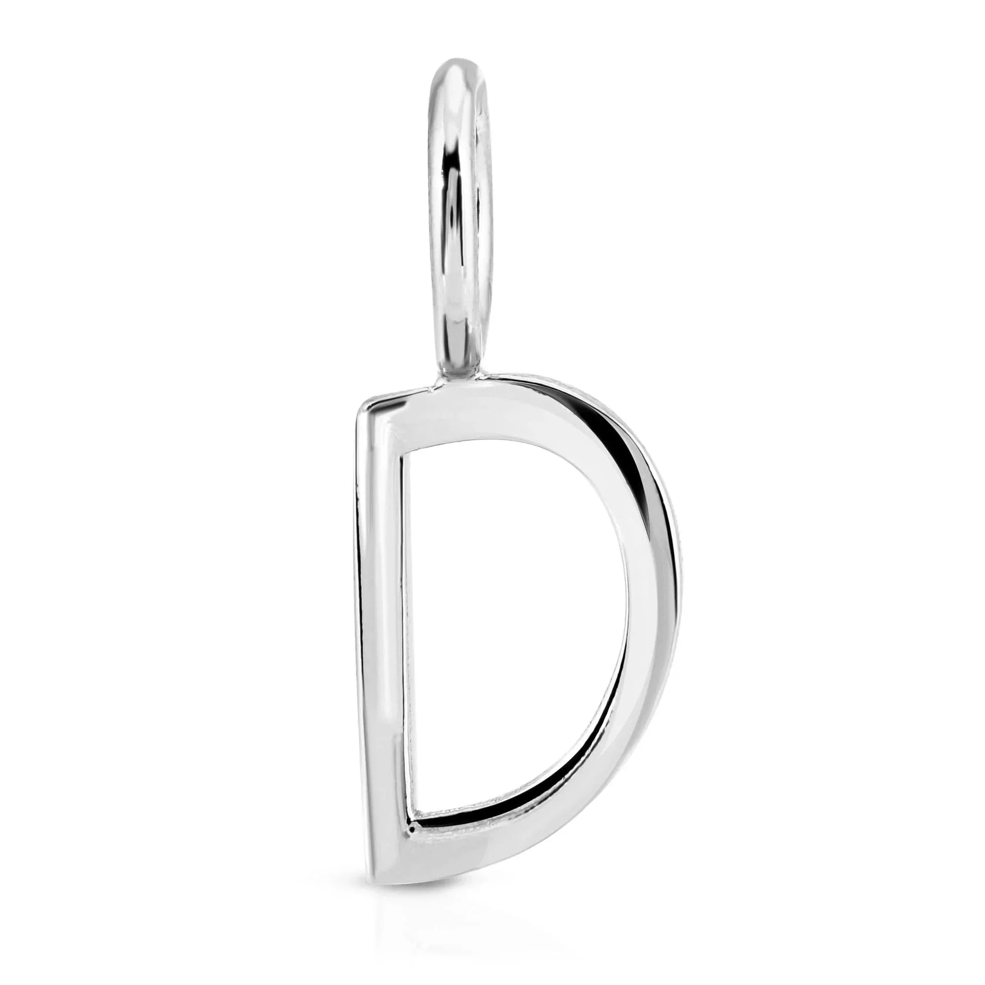 Shiny Silver Letter D Pendant from Silver Essential Letters collection