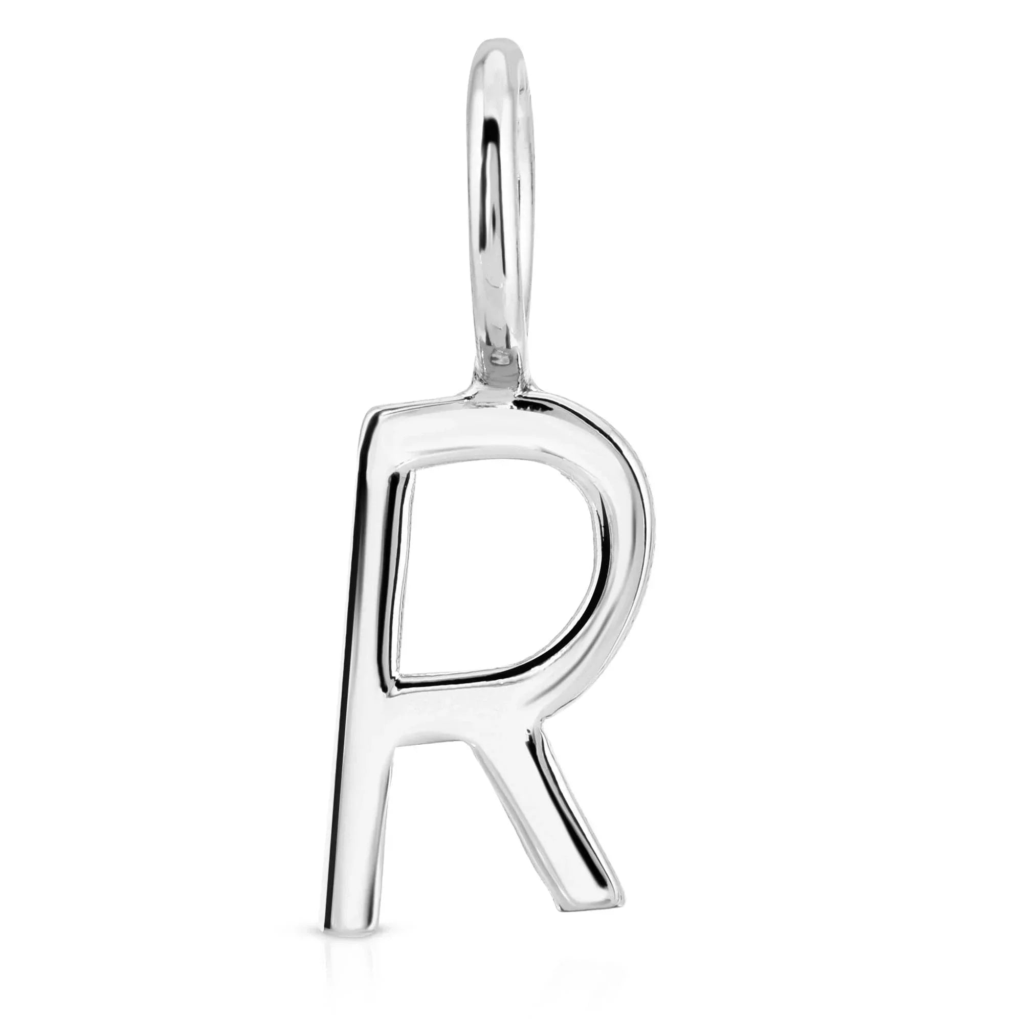 Shiny Silver Letter R Pendant from Silver Essential Letters collection