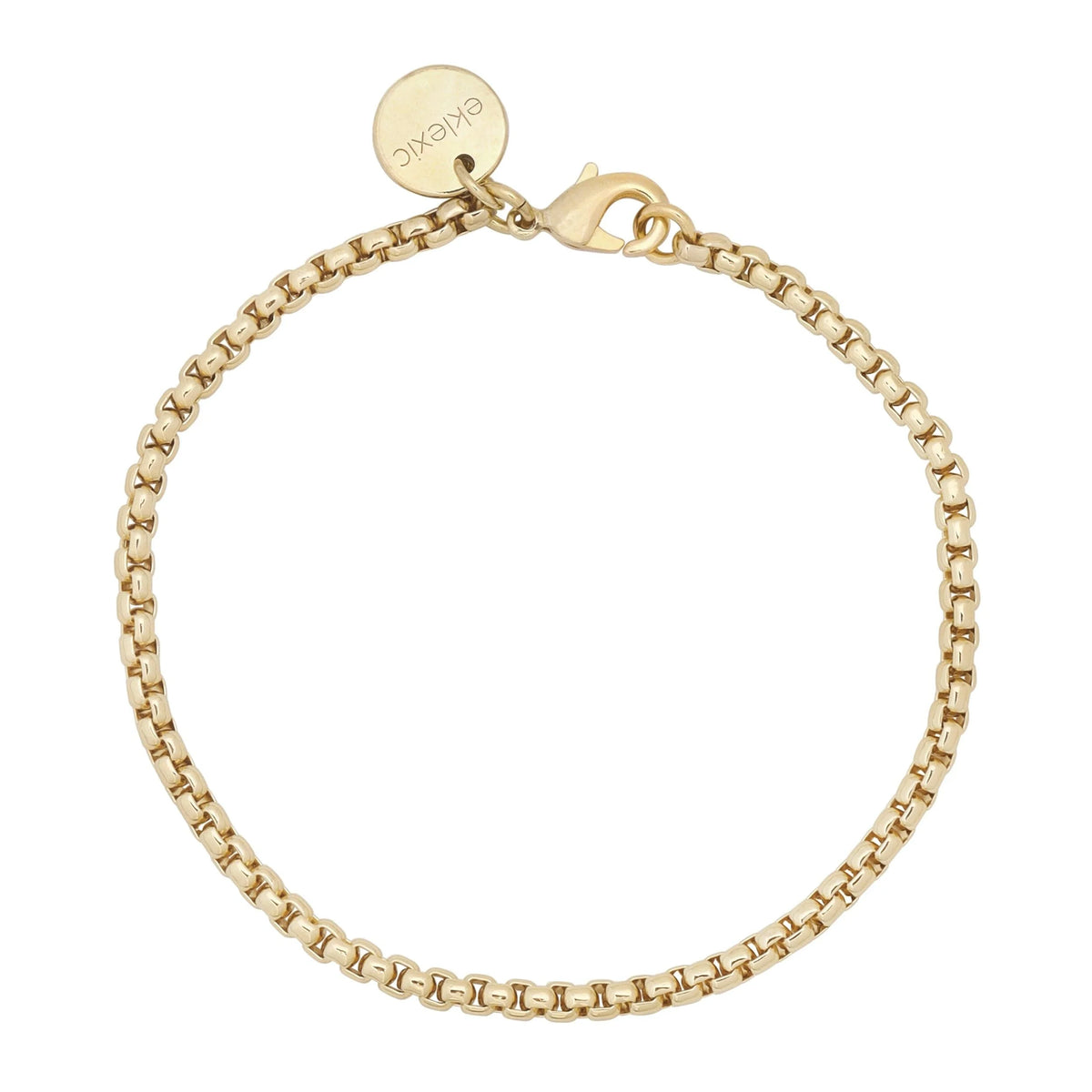 Gold-toned Thin Luciana Bracelet with lobster clasp and circular charm
