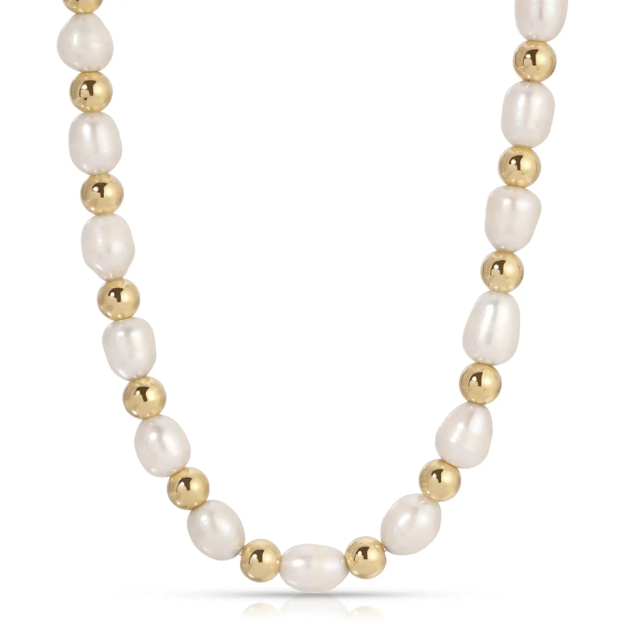 Elegant pearl and gold bead necklace from the Pearl Jewelry collection