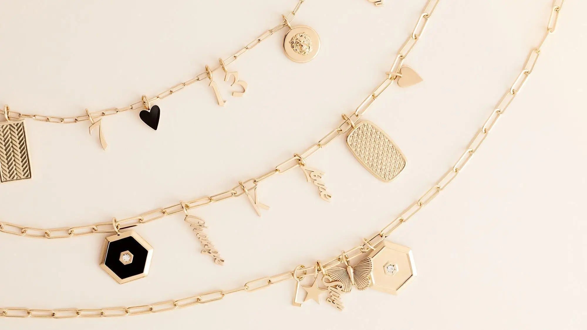 Gold charm necklaces collection in personalized jewelry featuring essential letters silver.