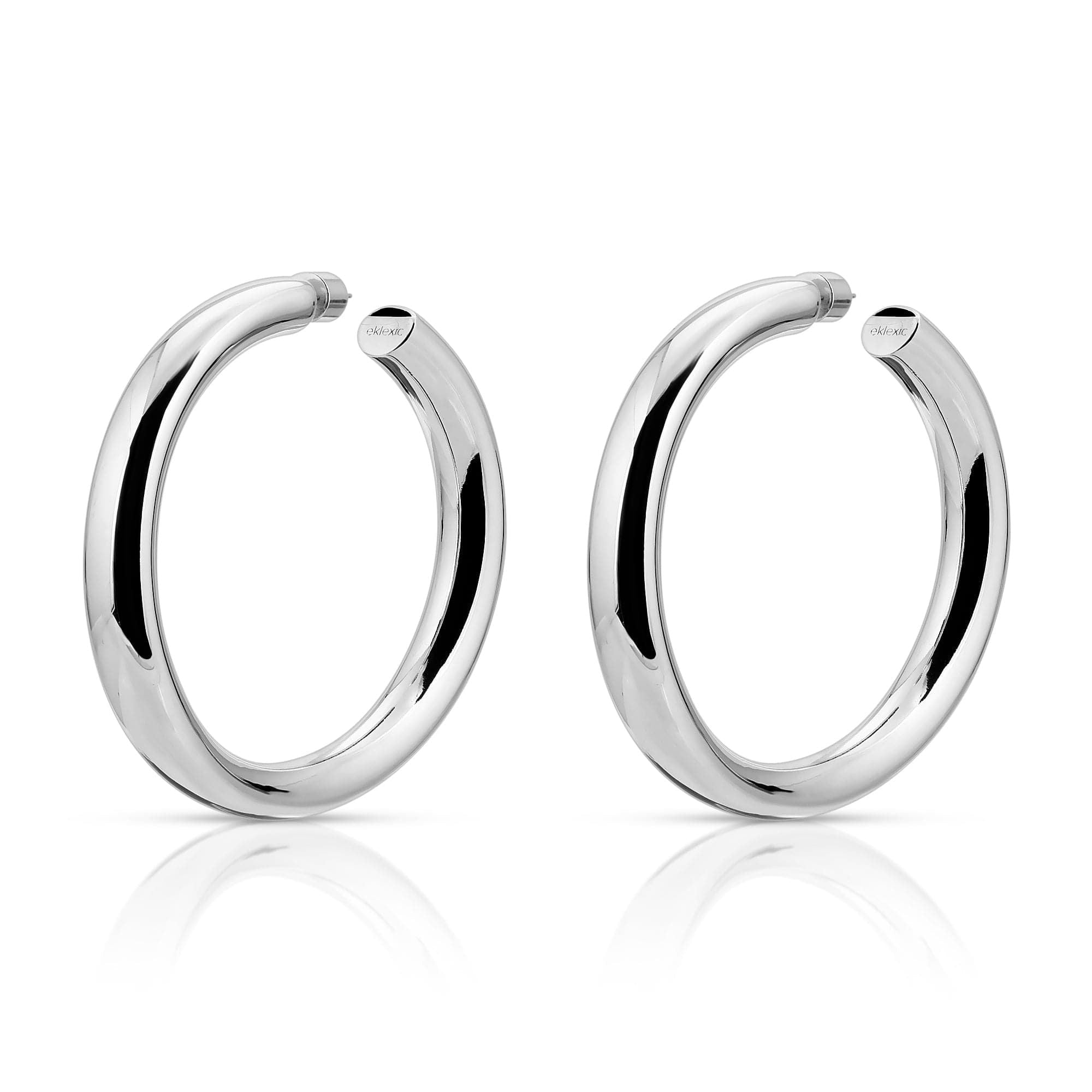 Stylish pair of silver hoop earrings named 1.5’’ Ryan Hoops for chic accessorizing