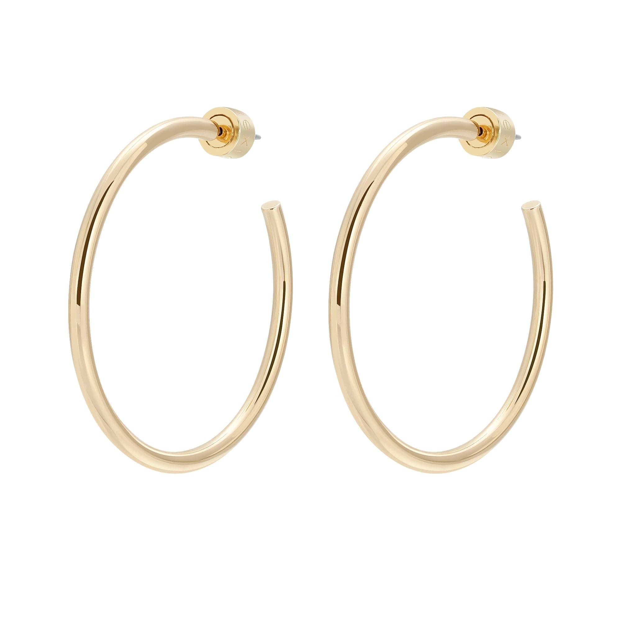 Pair of 1.5’’ Ultimate Hoops in yellow gold rhodium made from recycled brass wire