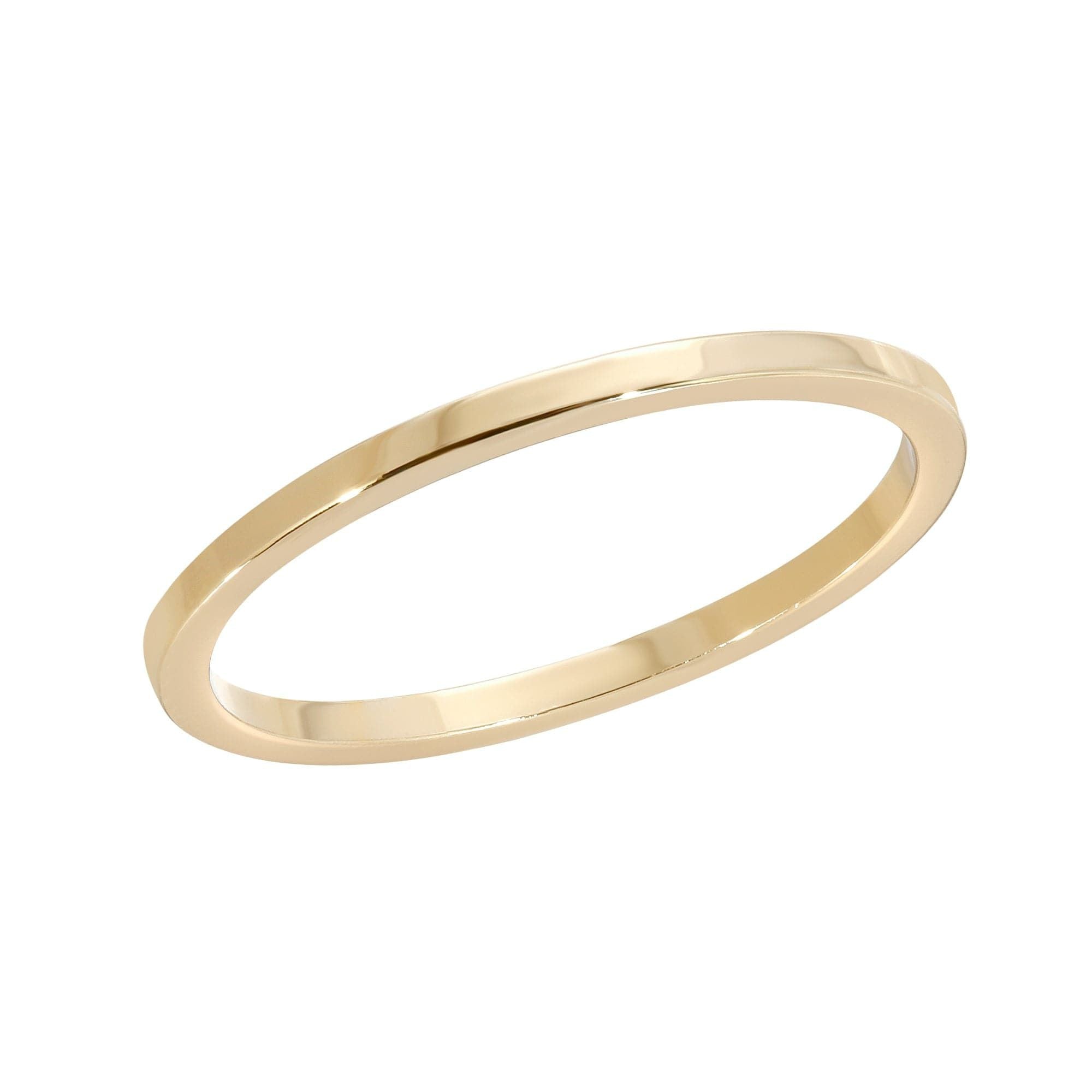 Thin gold ring with recycled brass plating and clear protective coating to prevent quick wear