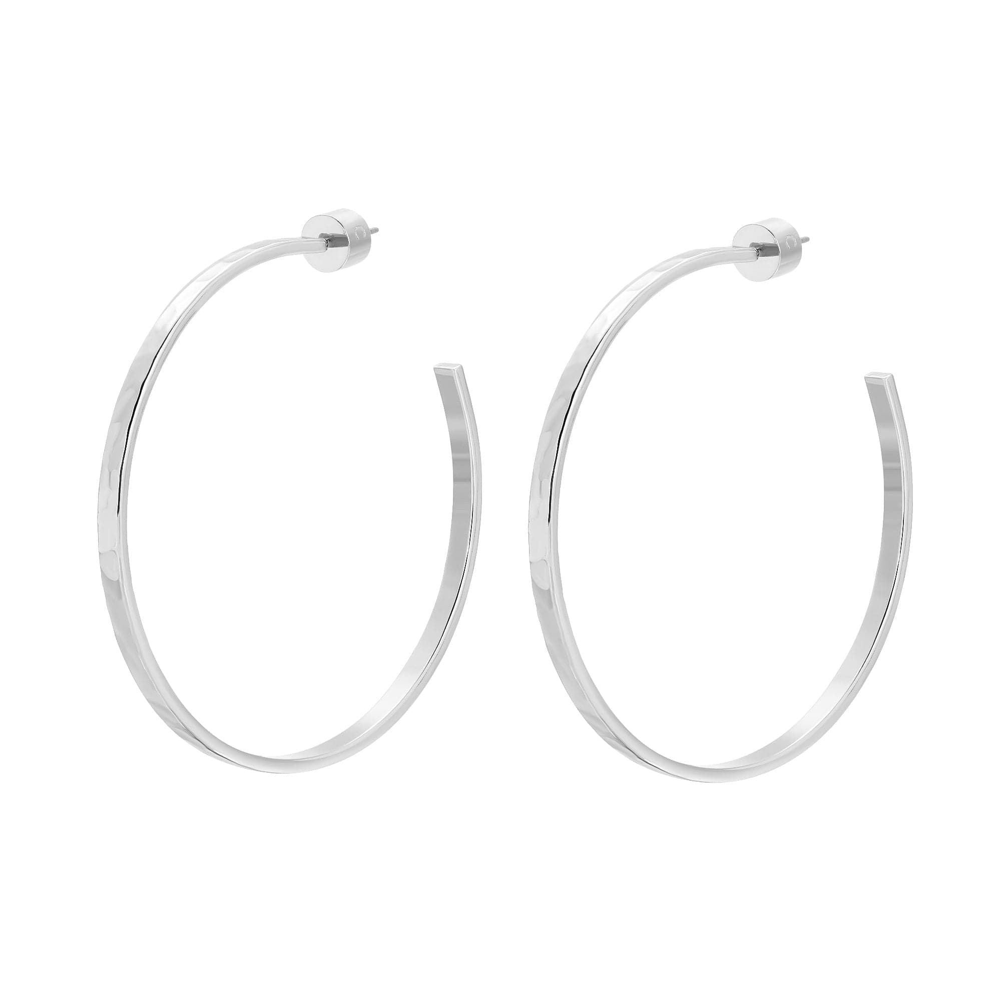 Pair of 2’’ Hammered Hoops with a stylish hammered texture and elegant design