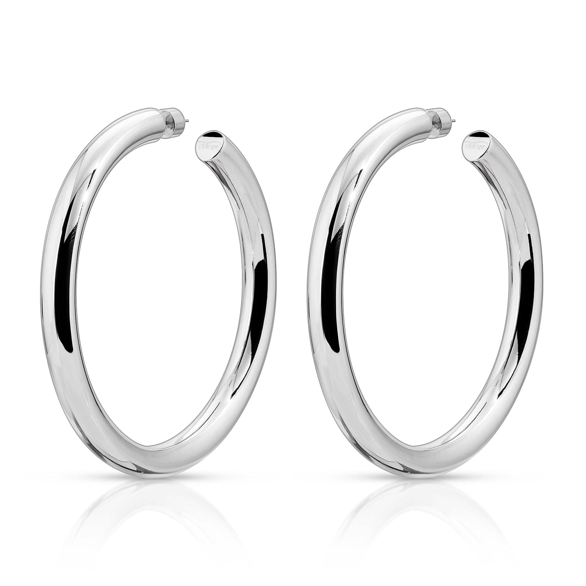 Pair of Kelly Hoops made from recycled brass hollow with hypoallergenic surgical steel