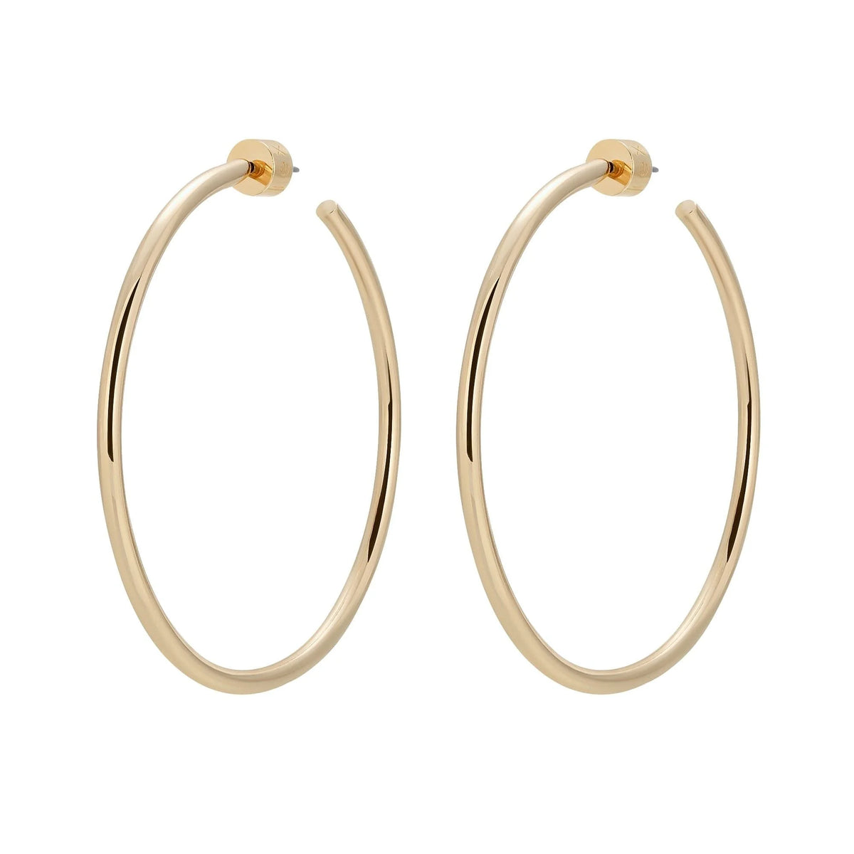 Golden hoop earrings from 2 Ultimate Hoops, perfect for any look