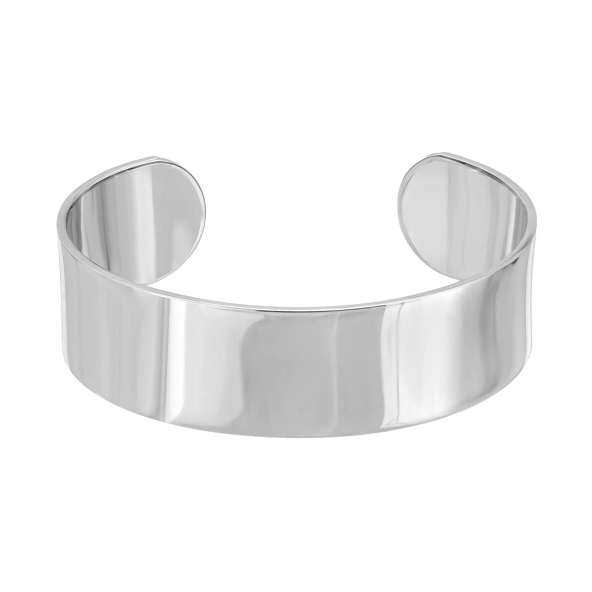 Shiny silver 3/4 Inch Cuff made of recycled brass for a stylish accessory