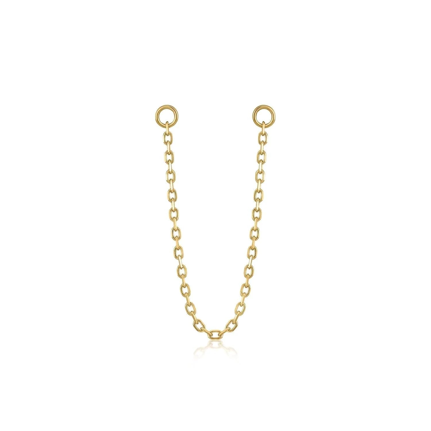Gold chain earring connector in 14k gold vermeil, part of the Vermeil Collection Earrings