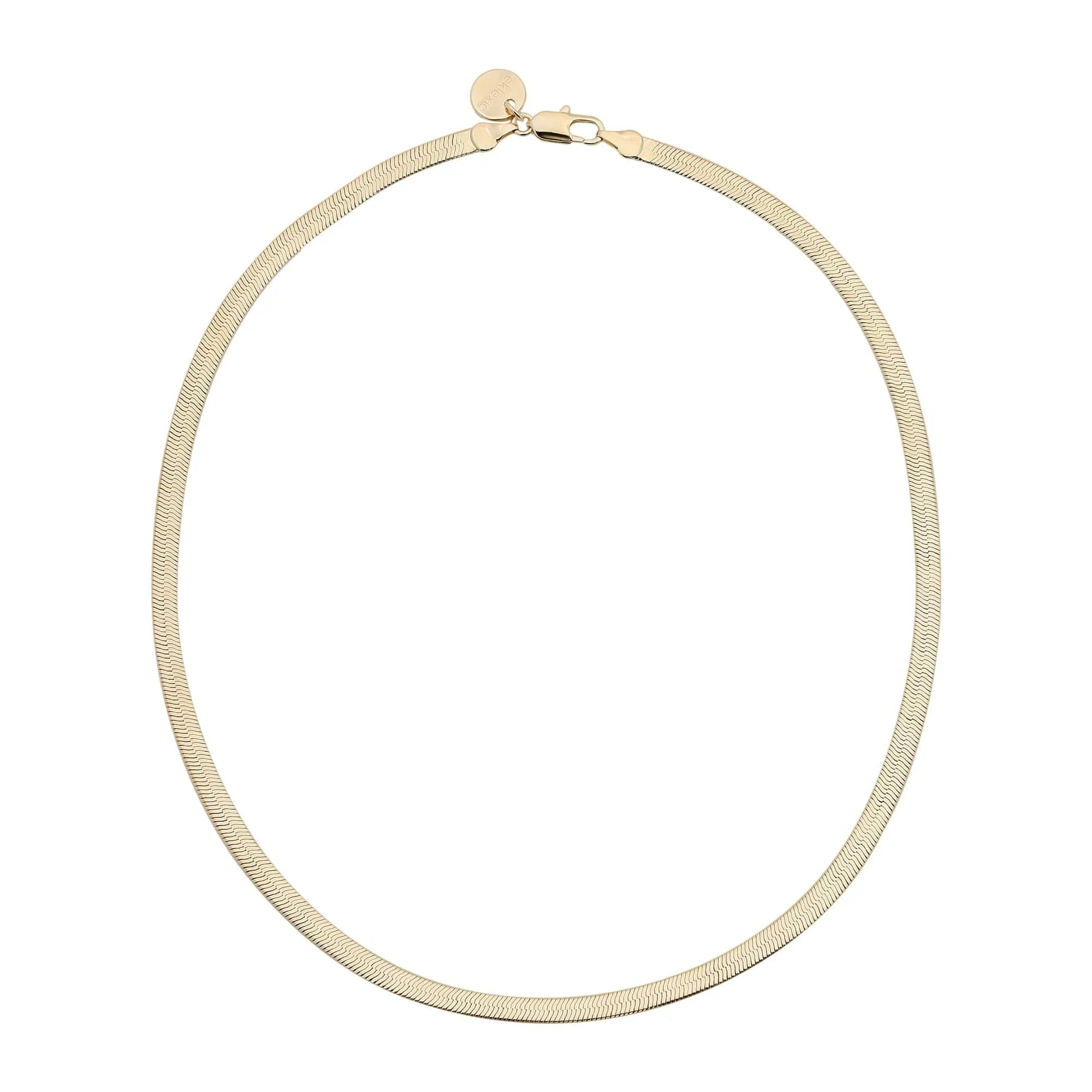 Gold Herringbone Chain Necklace from 5mm Viper Chain Necklace collection