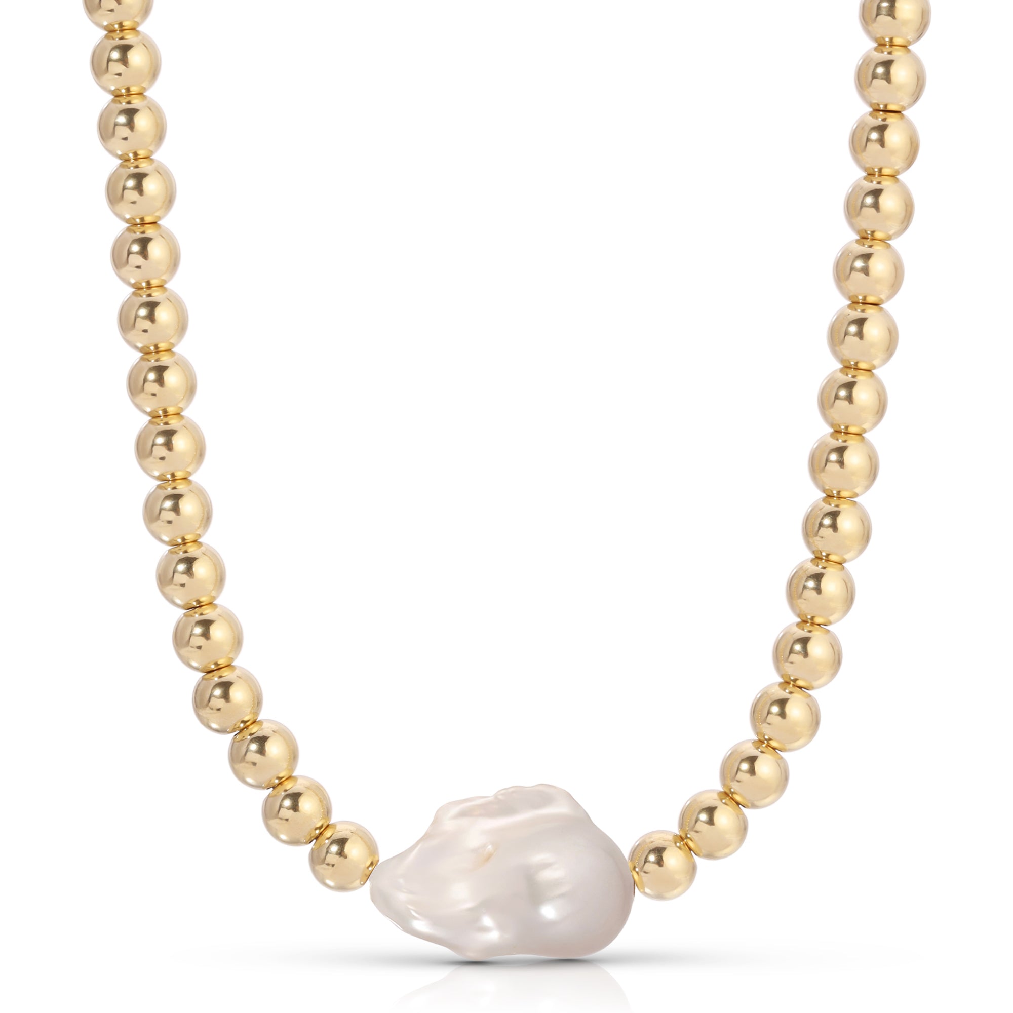 Poppy Horizontal Pearl & Bead Necklace