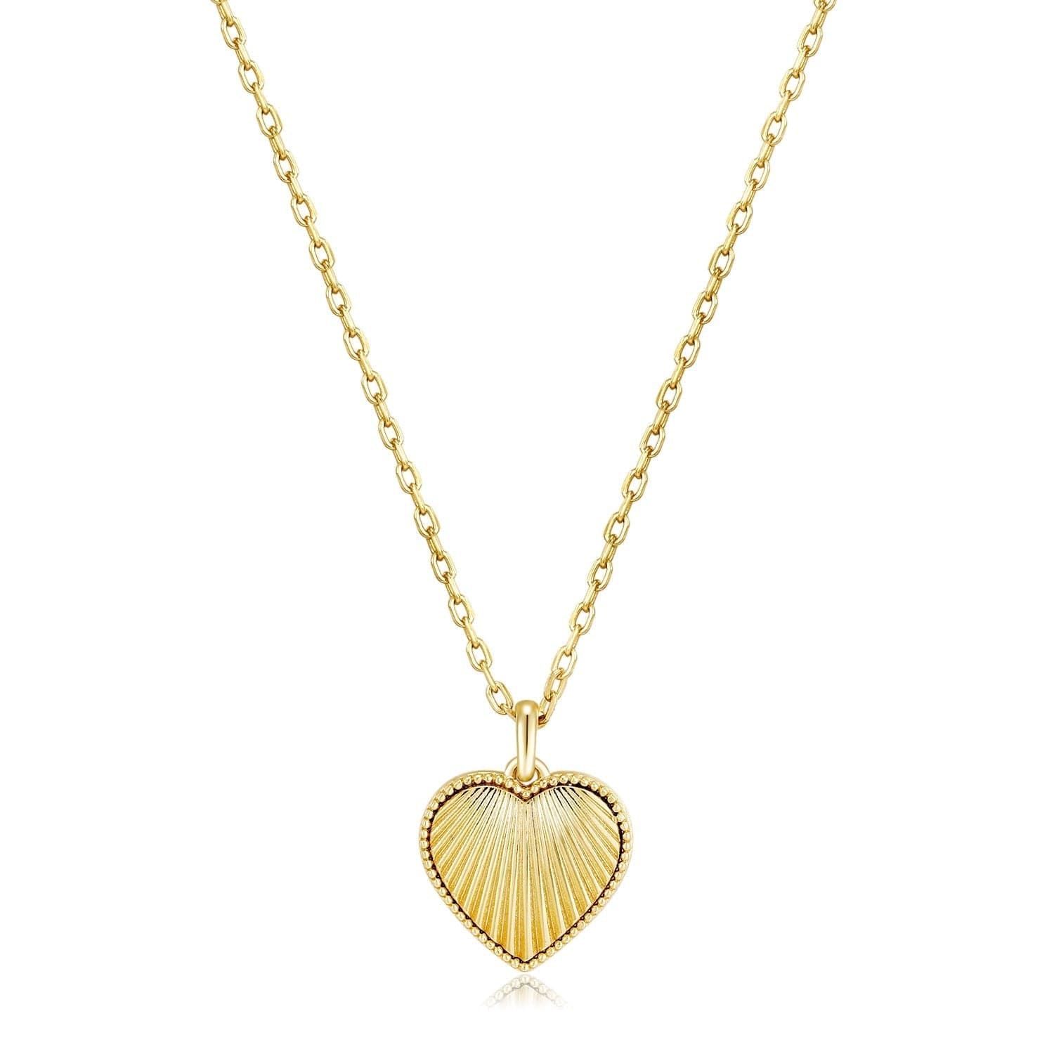 BABY SCALLOPED HEART PENDANT NECKLACE - eklexic