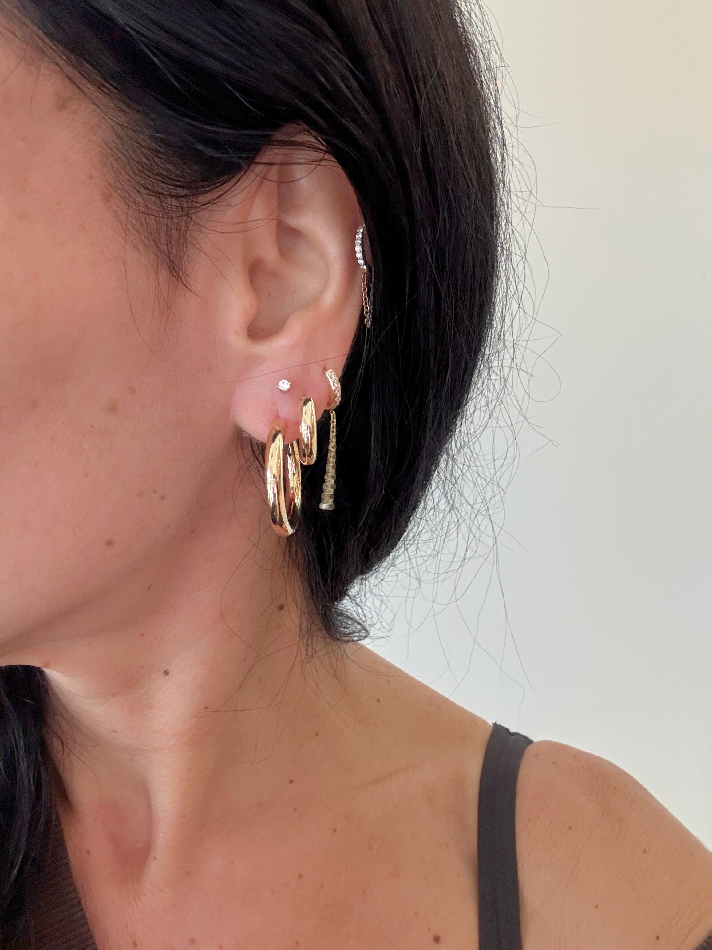 28mm Chunky Water Resistant Huggie Hoop Earrings