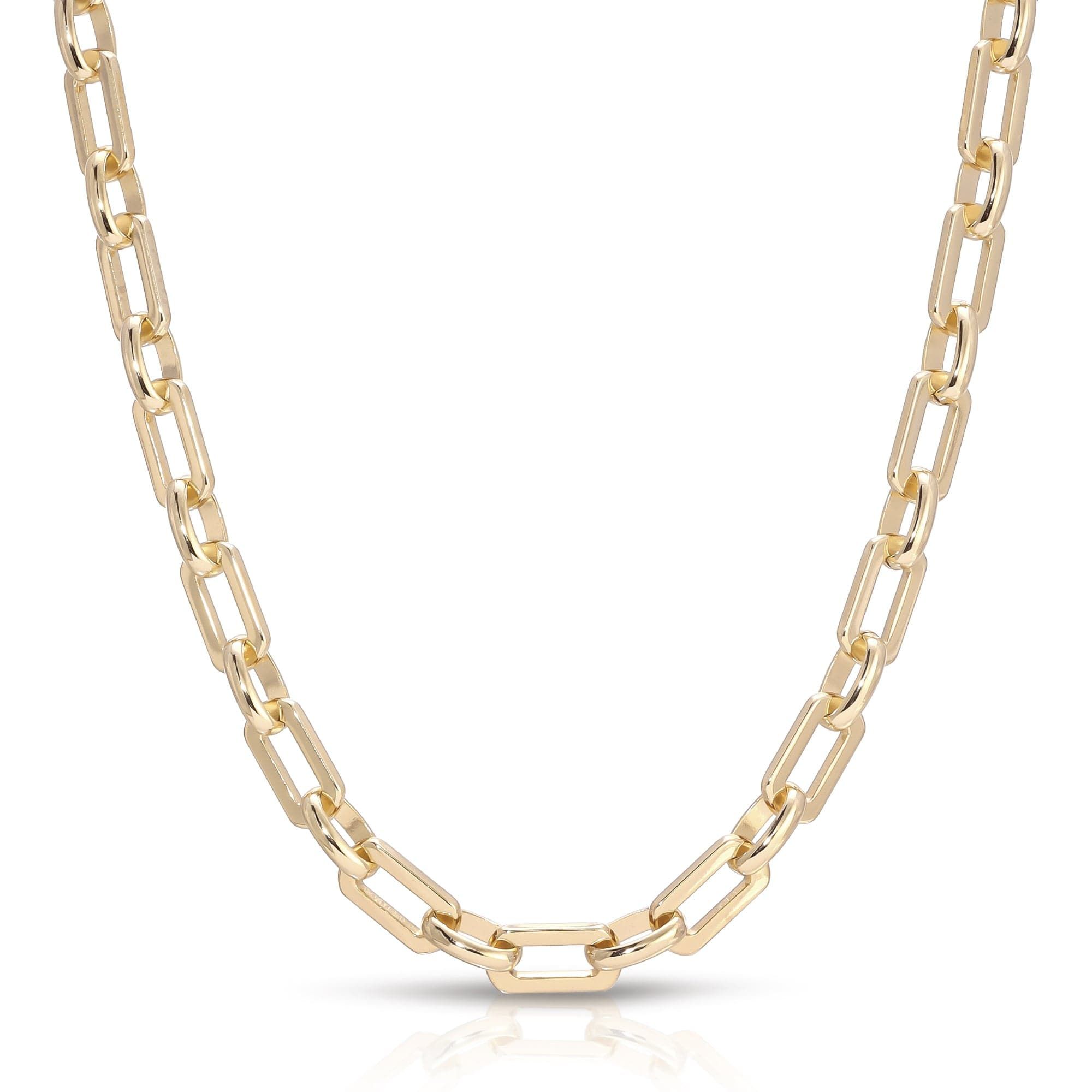 a gold chain on a white background