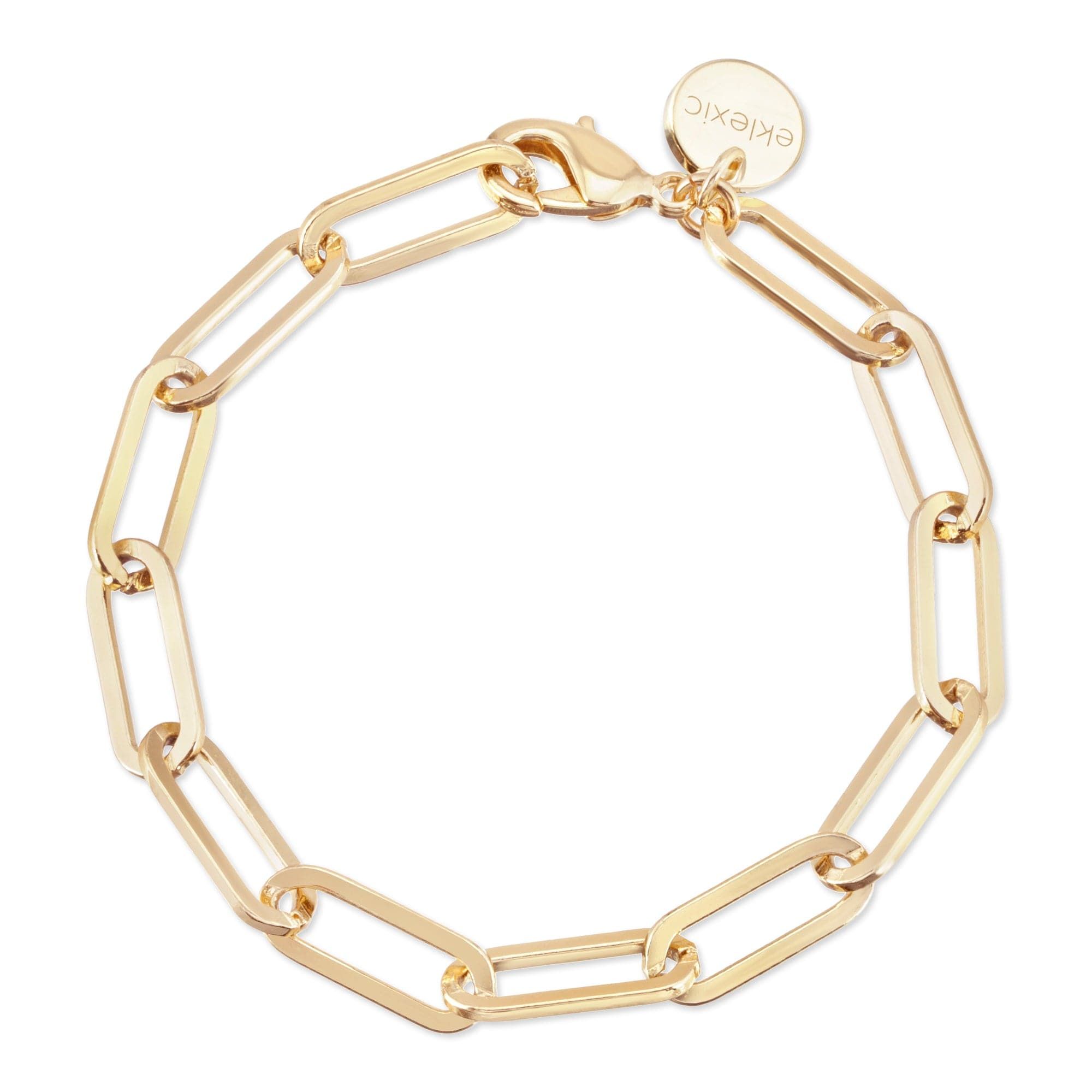 Large Elongated Link Chain Bracelet - eklexic