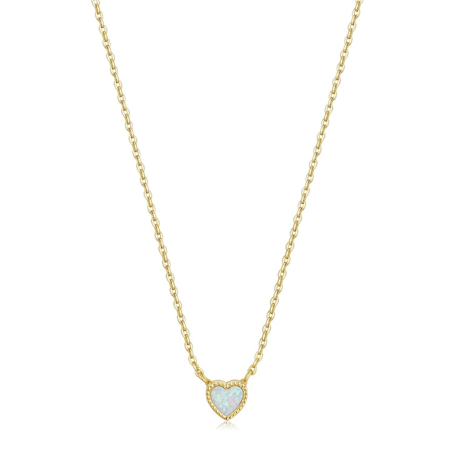 a necklace with a heart shaped stone on it