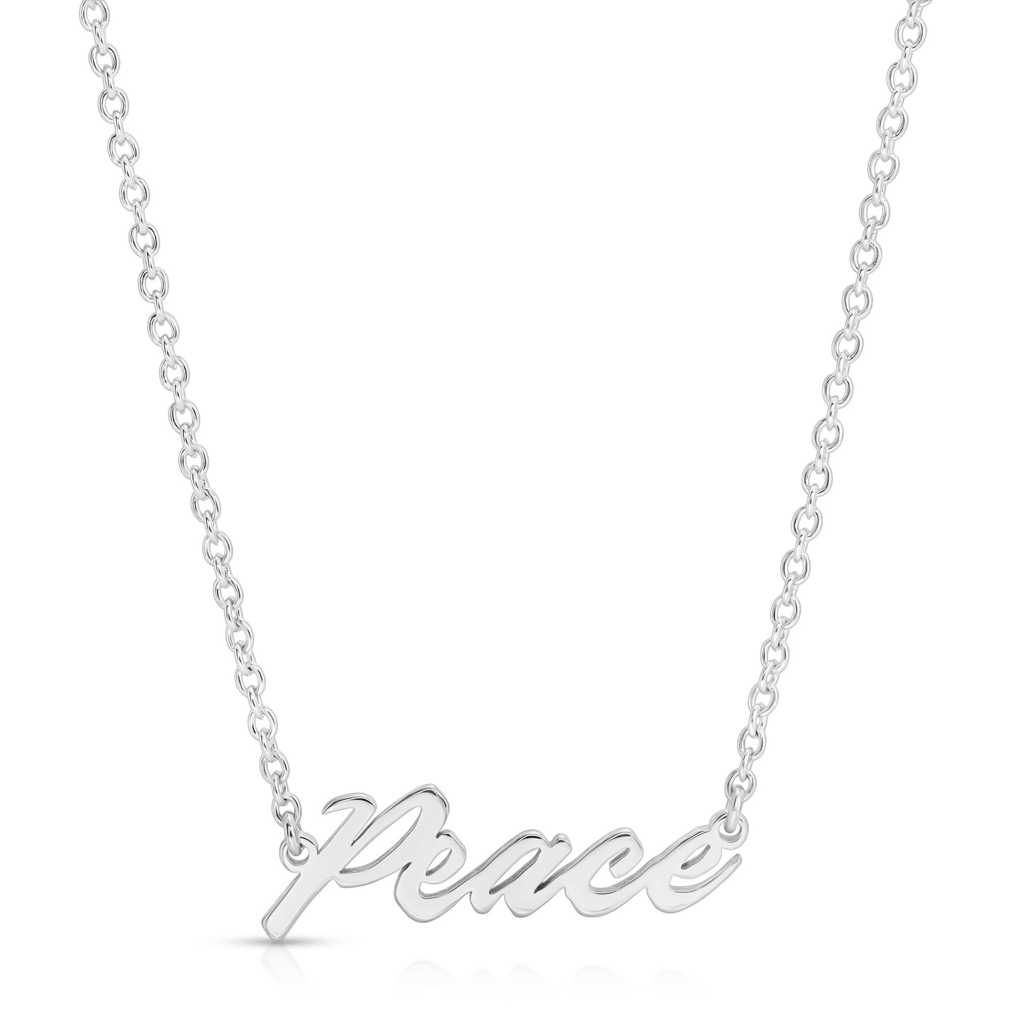 Peace Script Necklace