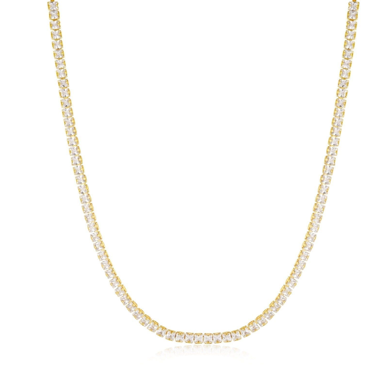 Square CZ Tennis Necklace