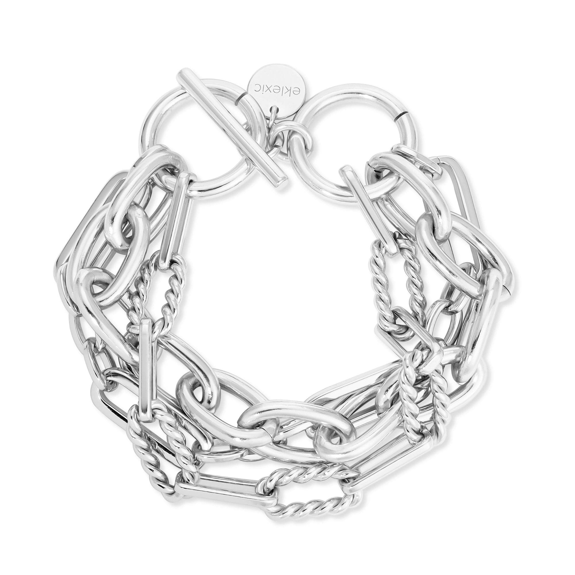 TRIPLE MULTI CHAIN TOGGLE BRACELET