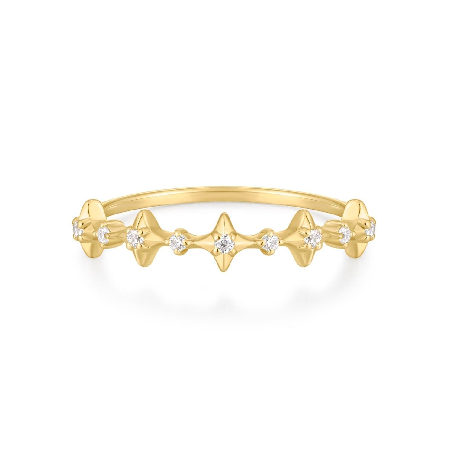 a gold ring with three stars on it