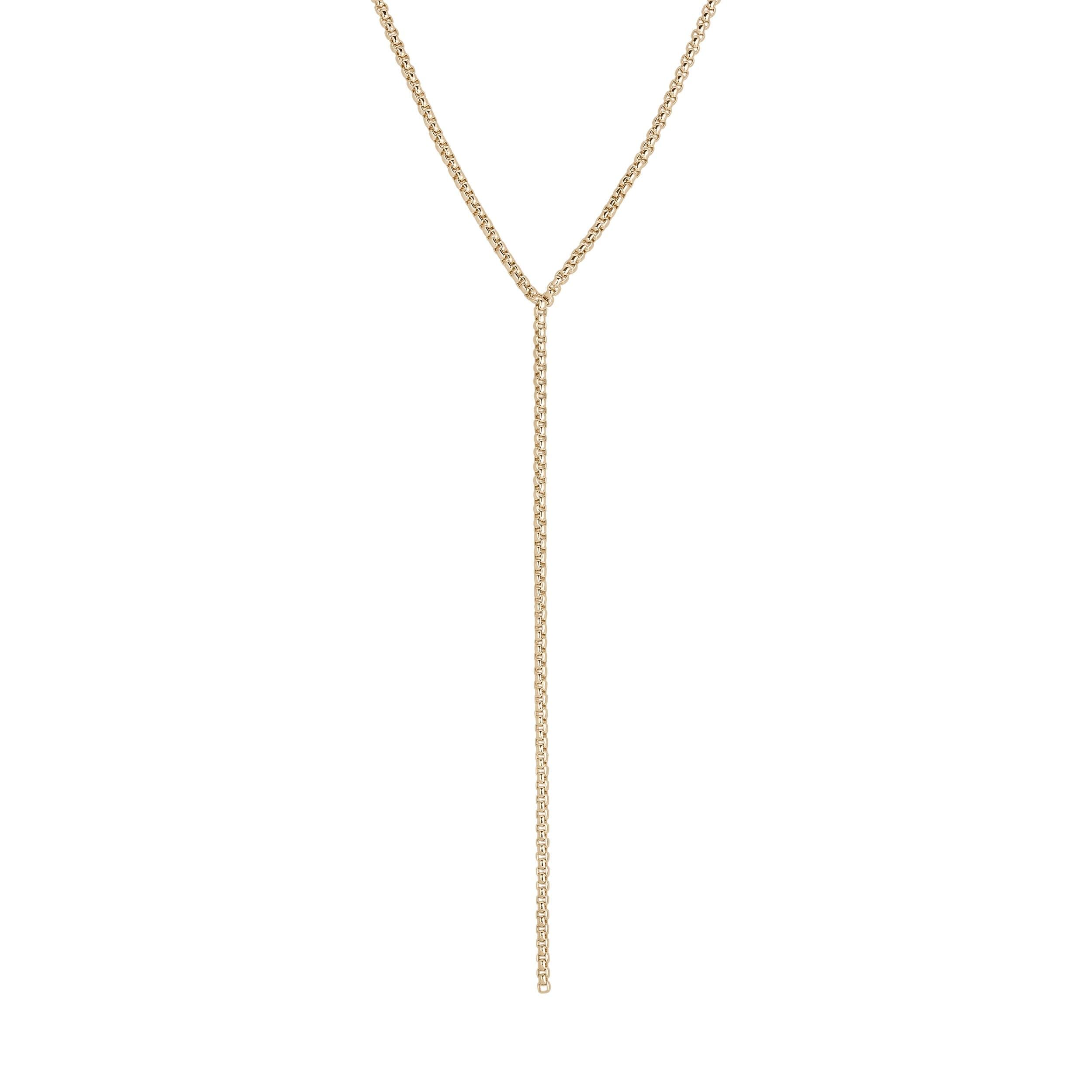 Thin Luciana Box Chain Lariat - eklexic