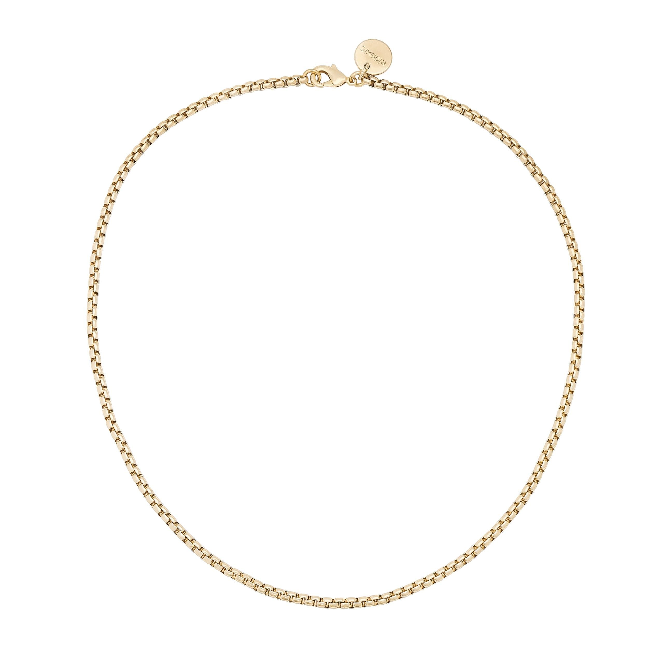 Thin Luciana Box Chain Necklace - eklexic