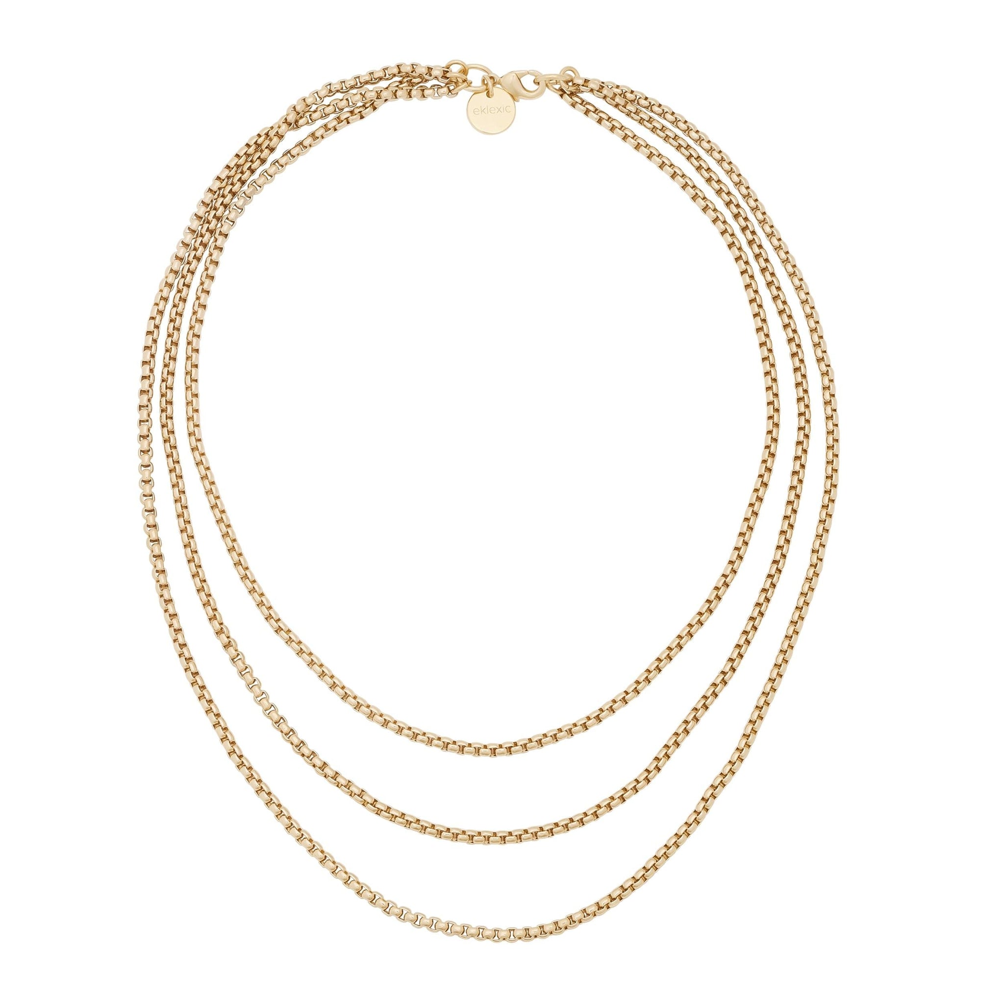 Triple Layer Thin Luciana Box Chain Necklace – eklexic