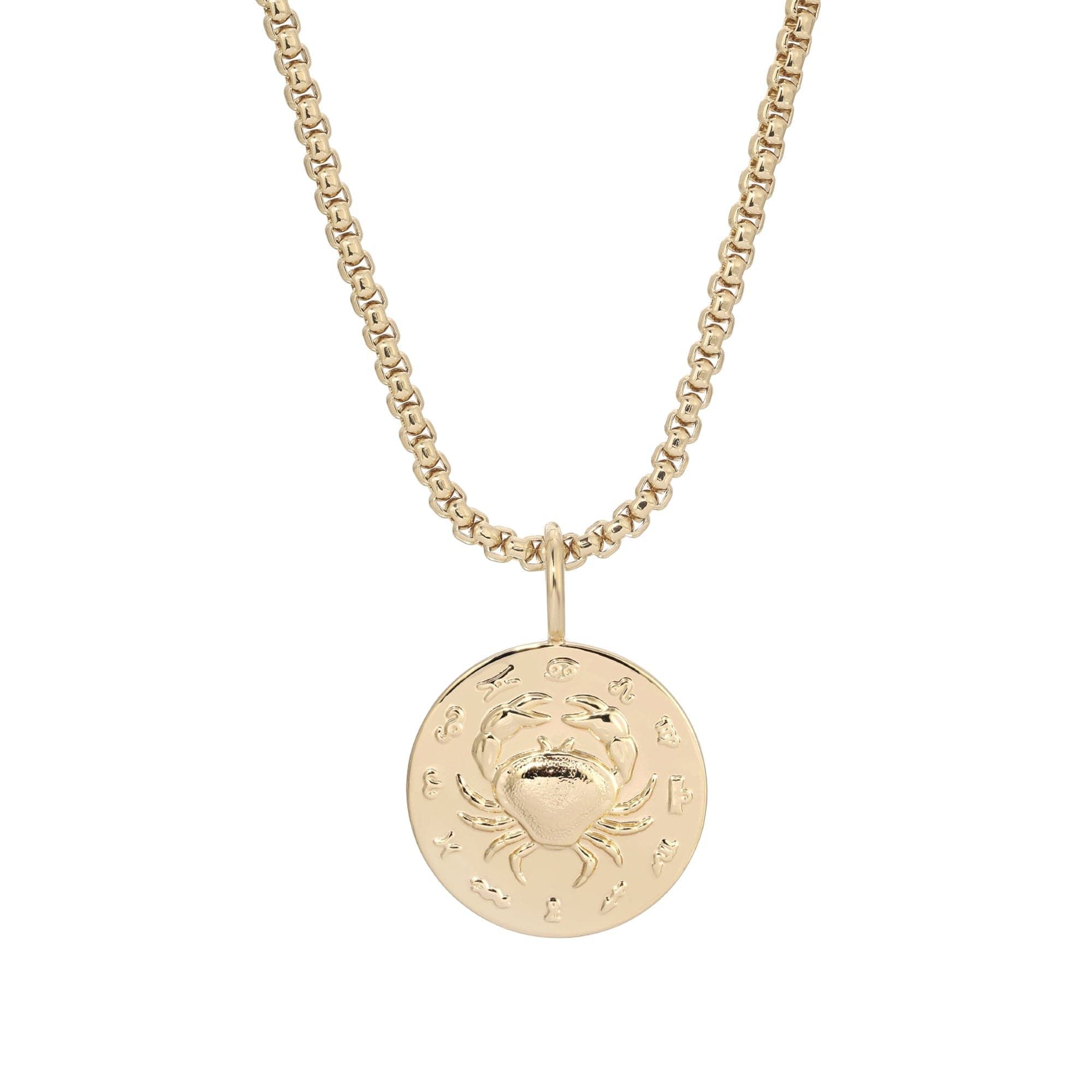 Zodiac Pendant & Thin Box Chain Necklace