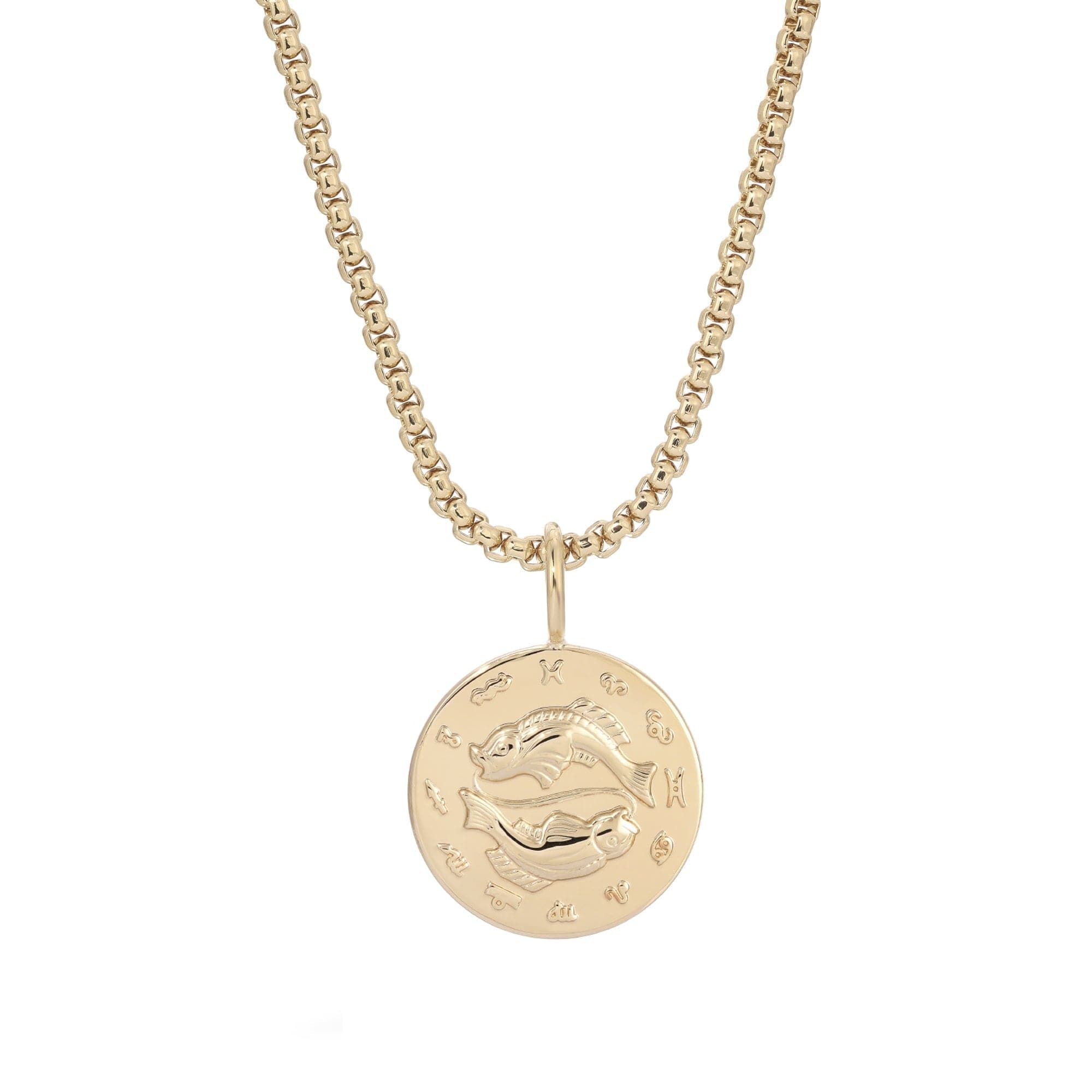 Zodiac Pendant & Thin Box Chain Necklace